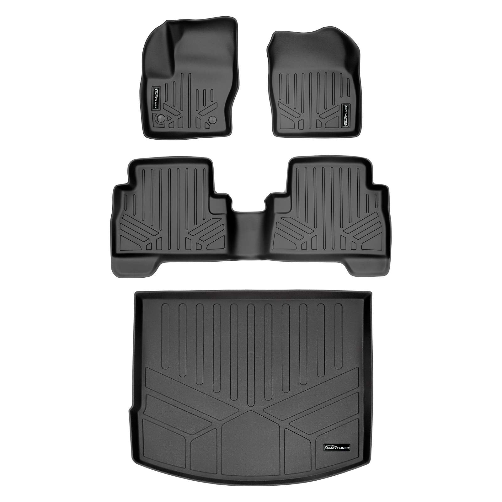 MAXLINER Floor Mats 2 Rows and Cargo Liner Set Black for 2013-2019 Ford Escape