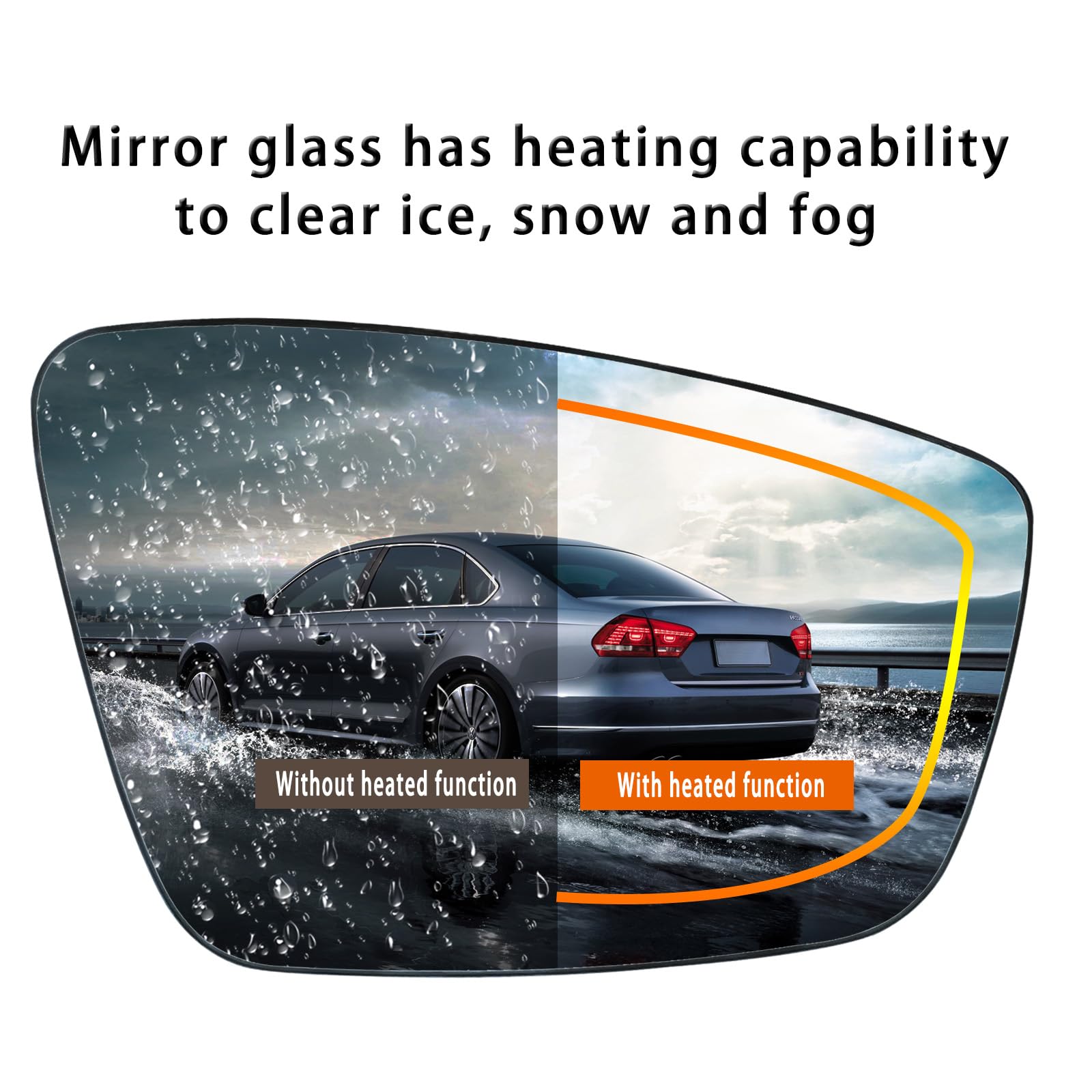 Passenger Side Mirror Lower Glass Replacement For 2011 2012 2013 2014 2015 2016 2017 2018 Volkswagen VW Passat Jetta Beetle - Fo