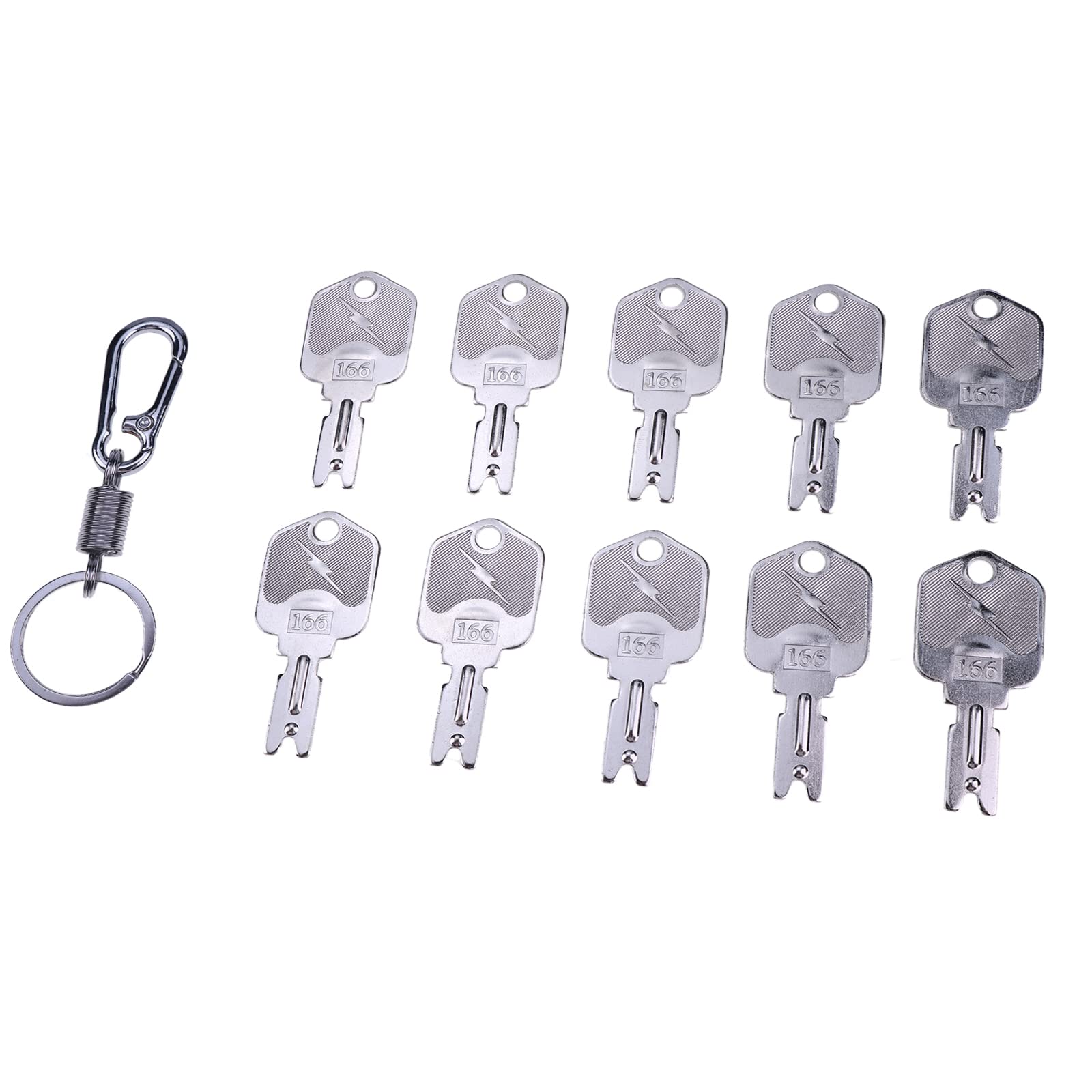 Ztuoauma 10X Ignition Keys 166 For Clark Yale Hyster Komatsu Gradall Gehl Crown 186304 51335040 A214062 1430 Hyster Forklift