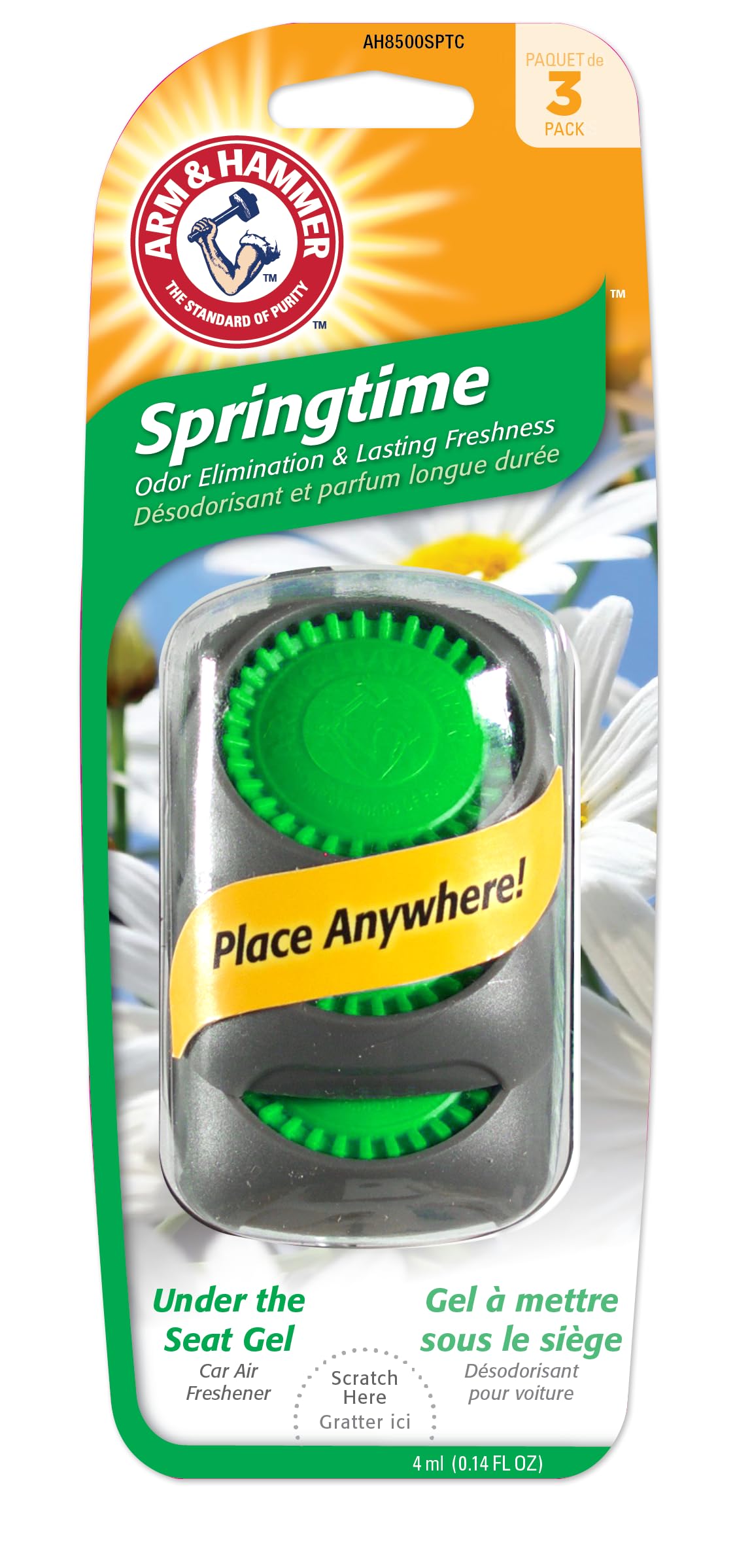 Arm & Hammer Ah8500Spt Under The Seat Air Freshener, Springtime, 3 Pack