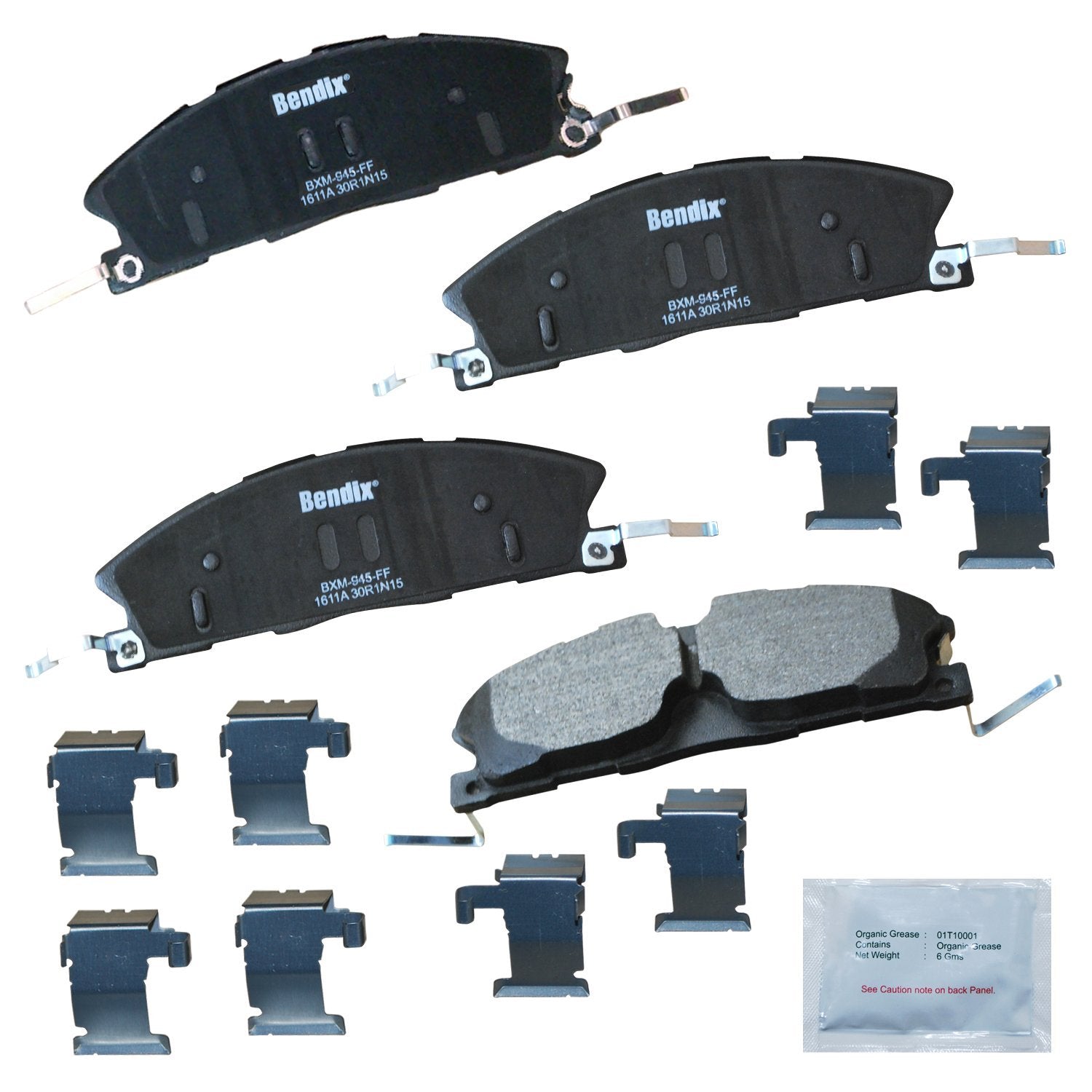 Bendix Priority1 Cfm1611A Semi-Metallic Front Brake Pads For Select Models Ford Police Interceptor Sedan, Utility, Special Servi