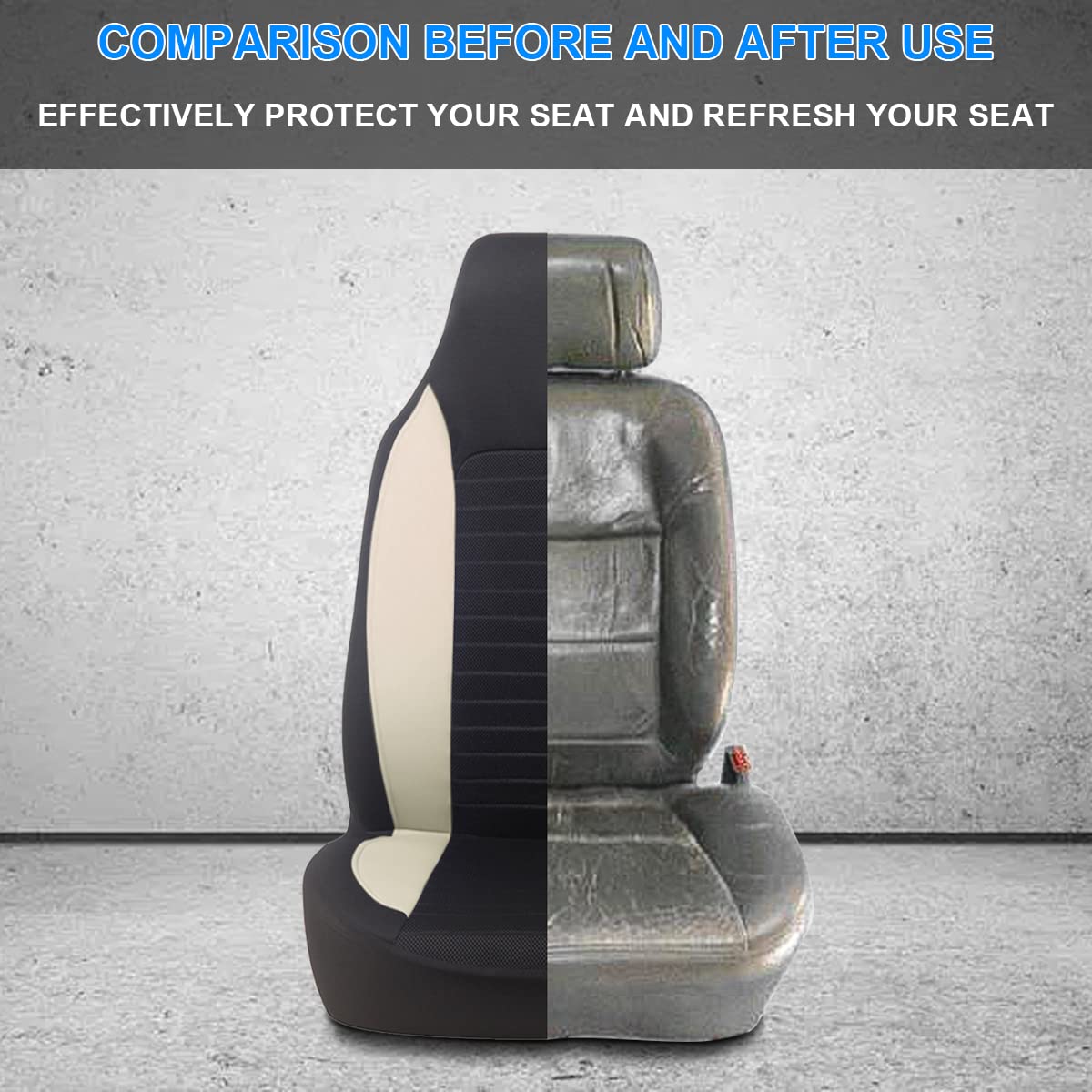 Car Front Seat Covers, Bucket One-Piece Auto Front Seat Protectors, 2Pcs Premium Breathable Vehicle Seat Cushions Airbag Compatible, Car Interior Accessories Universal For Suvs, Trucks, Car (Beige)