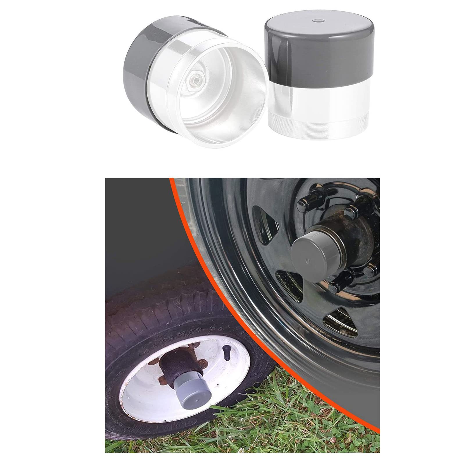 Fdxgyh 4 Pcs 1.98-Inch Bearing Bars Cover Bearing Rubber Caps Trailer Wheel Hub Dust Covers Replacement Bearing Protector