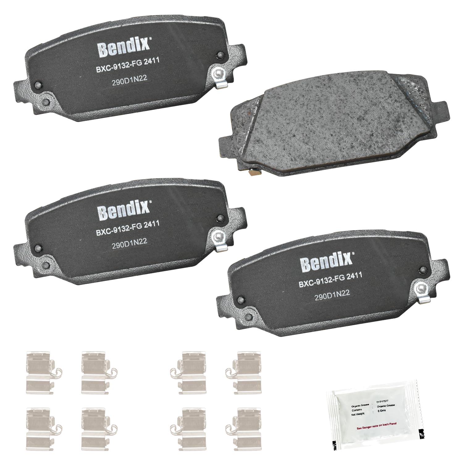Bendix Priority1 Cfc2411 Ceramic Rear Brake Pads For Jeep Grand Cherokee 2024-2023, Grand Cherokee L 2024-2021