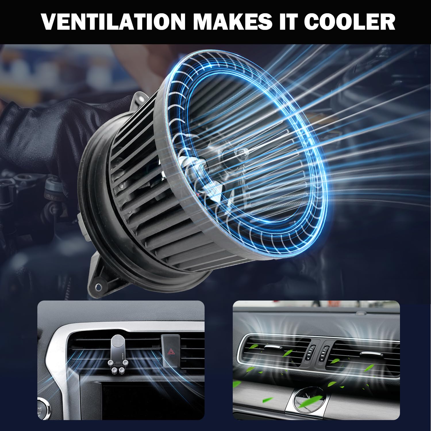 Aspligo 700105 Ac Heater Blower Motor Fan Assembly Fit For Ford Focus 2000-2007, For Ford Transit Connect 2010-2013 Ys4Z19805Ab