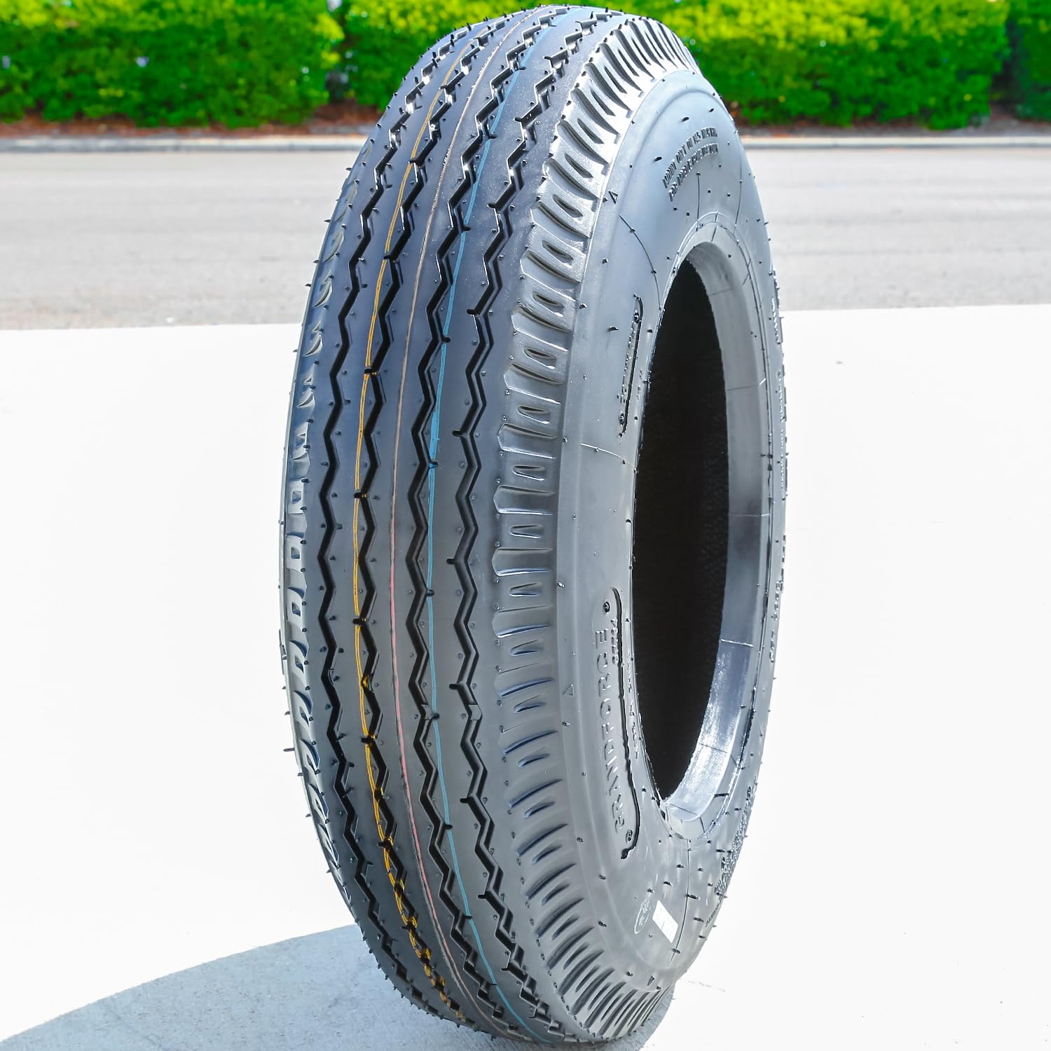 Grandforce GF704 Premium Mobile Home Trailer Tire, 8-14.5, Load Range G, 14-Ply, Black Side Wall, Synthetic Rubber