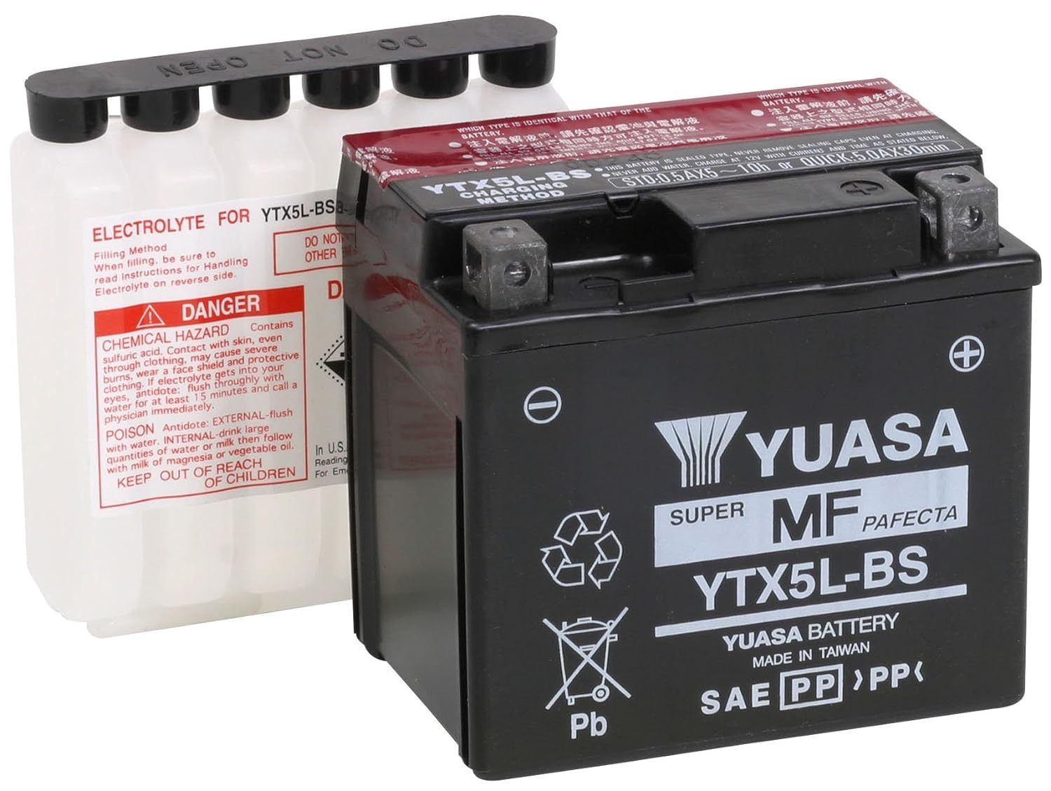 Yuasa Yuam32X5B Ytx5L-Bs Maintenance Free Agm Battery With Acid Pack