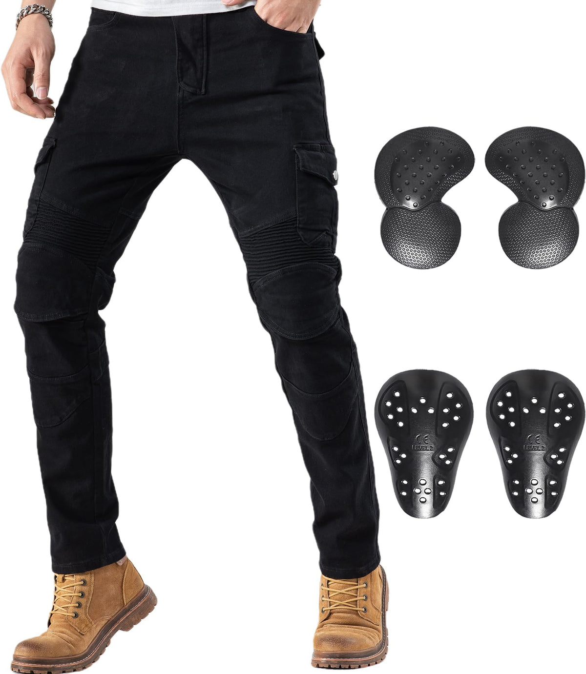Ctbqitom Motorcycle Pants For Men Motocross Riding Pants Motorbike Riding Denim Jeans Adventure Trousers With Ce Armor Protector