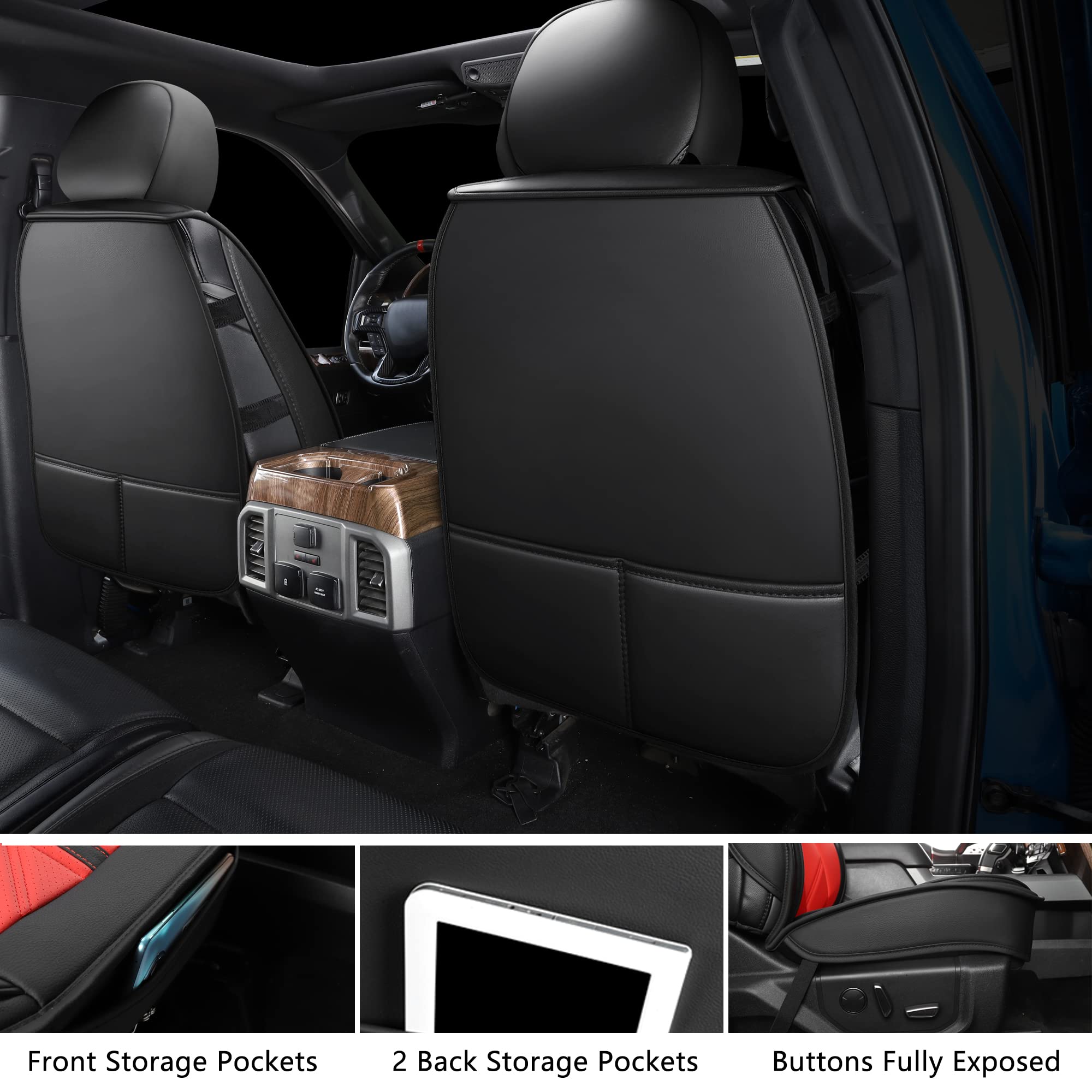 Balliol Pickup Seats Covers Compatible With Dodge Ram 1500 2009-2024 Limited Laramie Big Horn Truck Pleather Seat Covers Custom