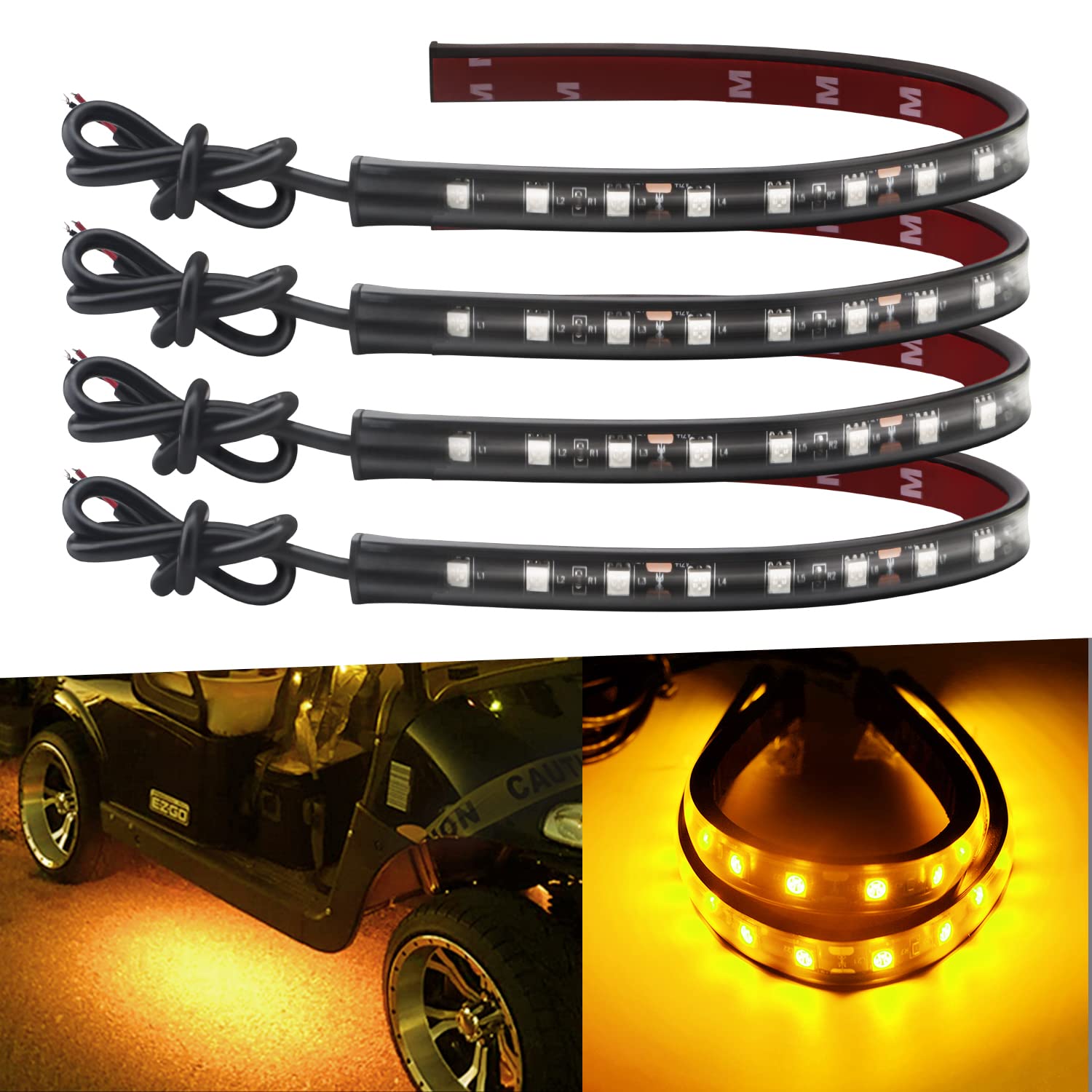 Keiurot 12V Led Light Strip 32Cm Waterproof Led Light Strips For Cars Motorcycles Golf Cart Interior & Exterior Marine Boat Ambe