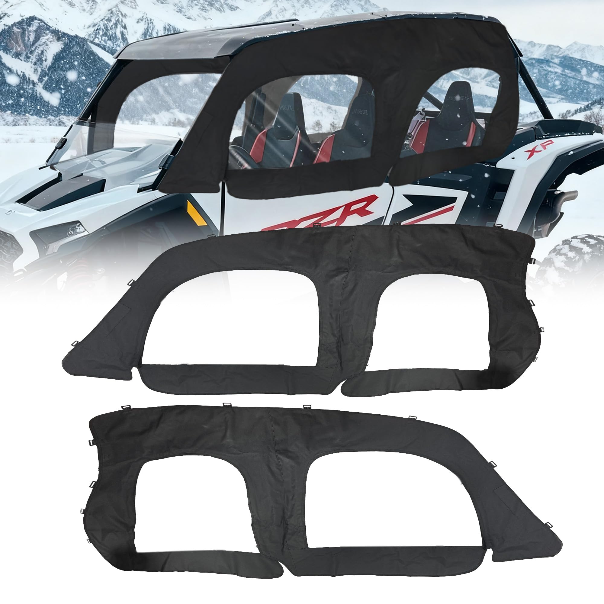 QYMOTO Polaris RZR XP 4 1000 Crew Doors 2014-2024,Soft Upper Side Door Enclosure for Polaris RZR XP1000 4 Seater Heavy Duty Zipp