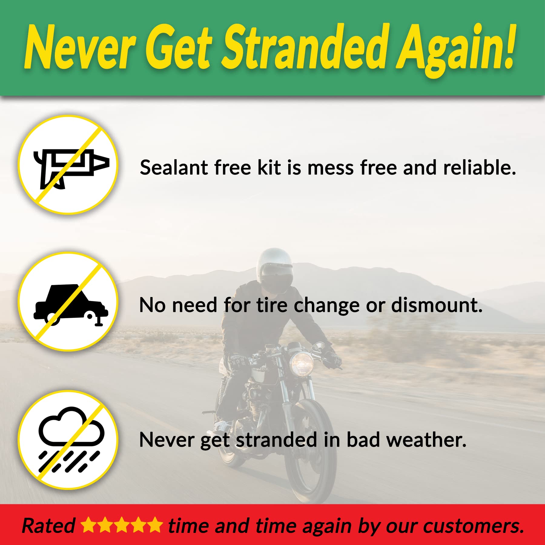 Stop & Go 5001 24 Piece Tubeless Mushroom Plug Tire Mobility Repair Kit & Air Compressor For Punctures & Flats On Car, Trucks, T