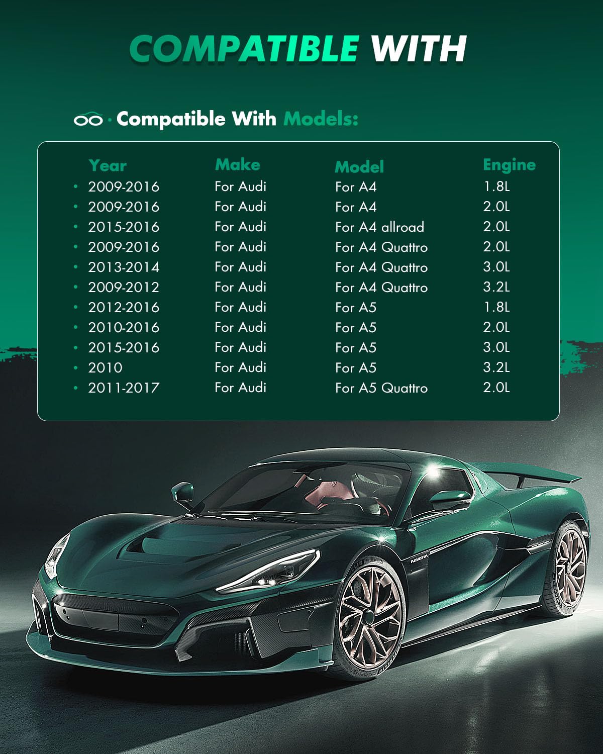 Scitoo D1322 D1386 Front Rear Brake Pads Sets Fit For Audi A4 / A4 Quattro / A5 / A5 Quattro/Allroad / Q5 / S5