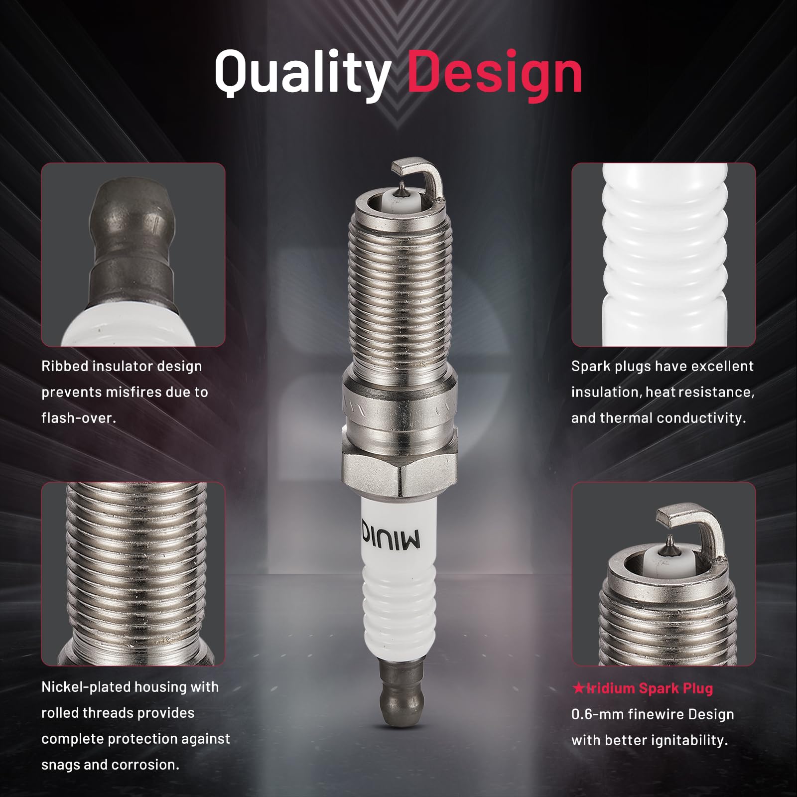 BDFHYK Set of 6 Iridium Spark Plug Compatible with Edge Fusion Taurus Taurus X Flex,Lincoln MKZ MKS MKT MKX,Mercury Sable,3.5L 3