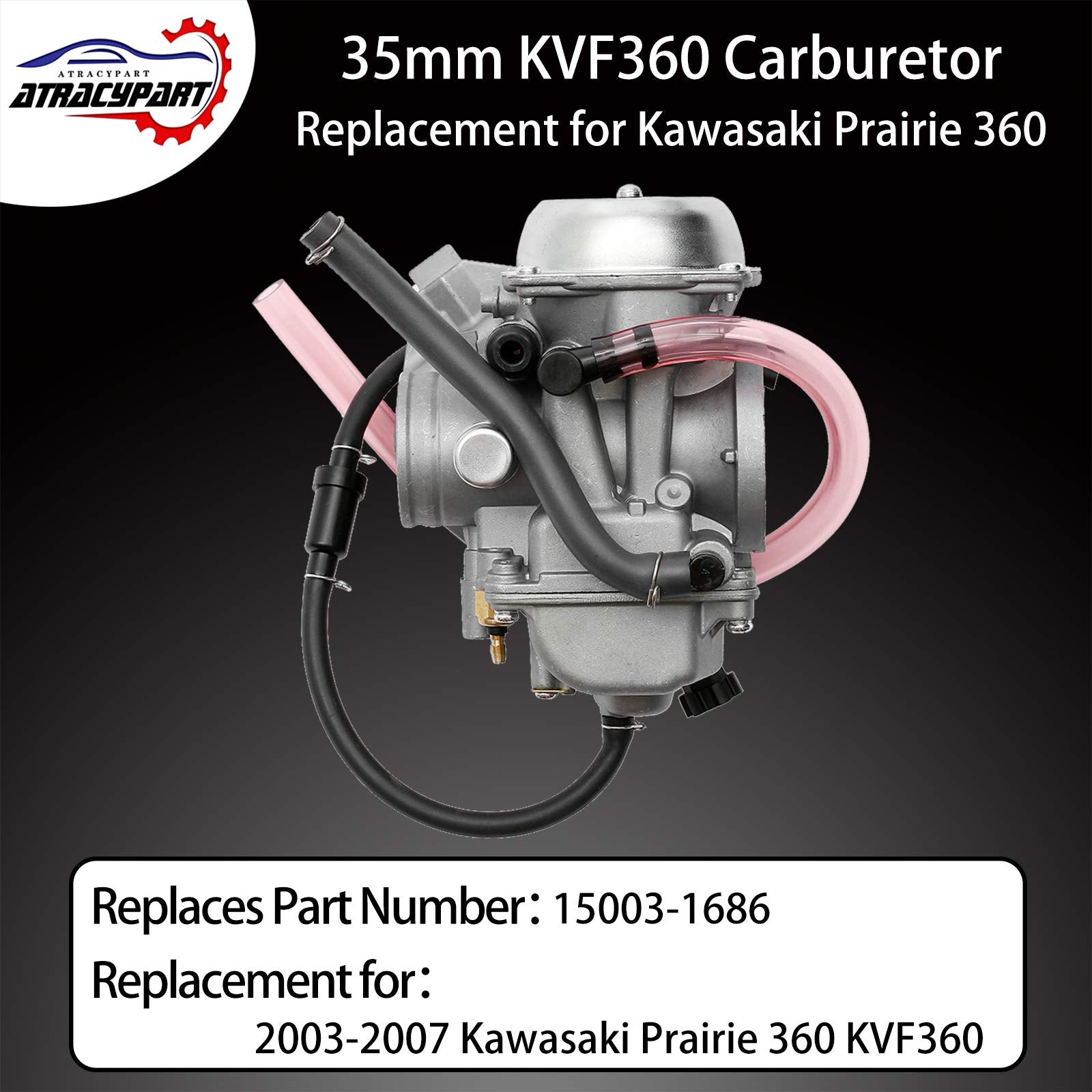 Kvf360 Carburetor Compatible With 2003-2013 Kawasaki Prairie 360 Kvf 360 Kvf360A Kvf360B Kvf360C Carb Replace# 15003-1686
