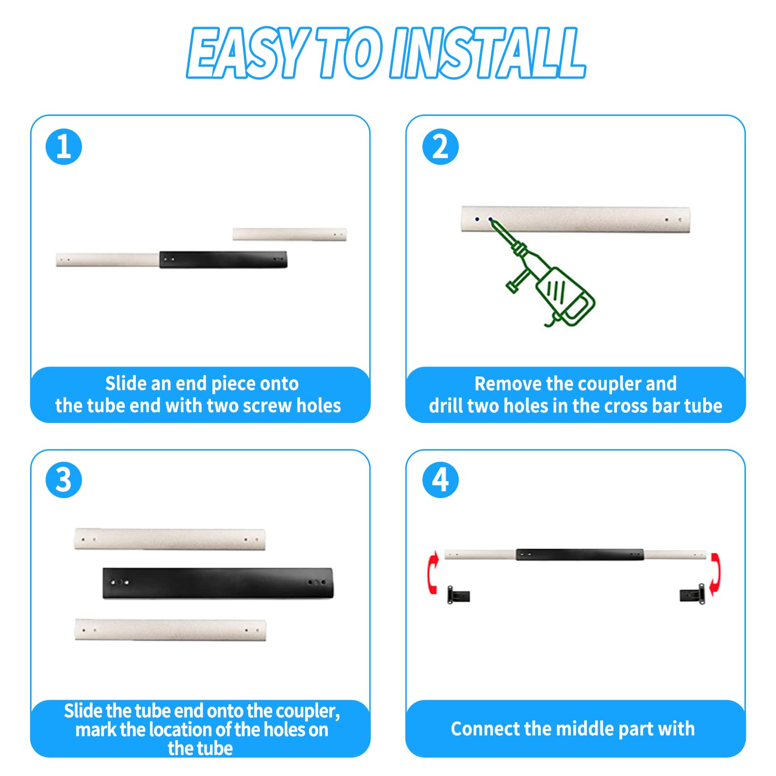Gekufa RV Screen Door Cross Bar Handle for Motorhome Camper Trailer,Adjustable from 21-5/8    to 28-5/8   ,with Non-Slip Grip Ea
