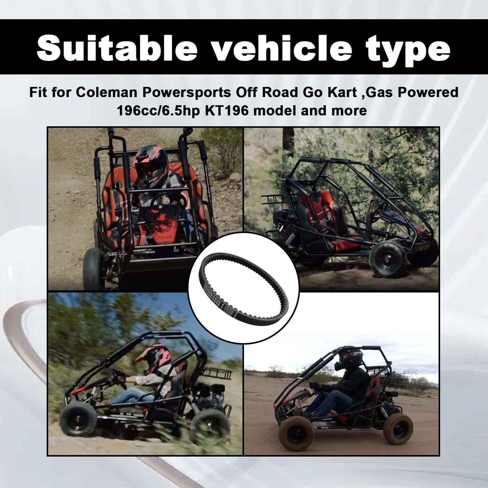 30 Series Go Kart Drive Belt Kt196 Drive Belt Replacement For Manco 5959 Comet 203589 Murray 12-8487 Belt