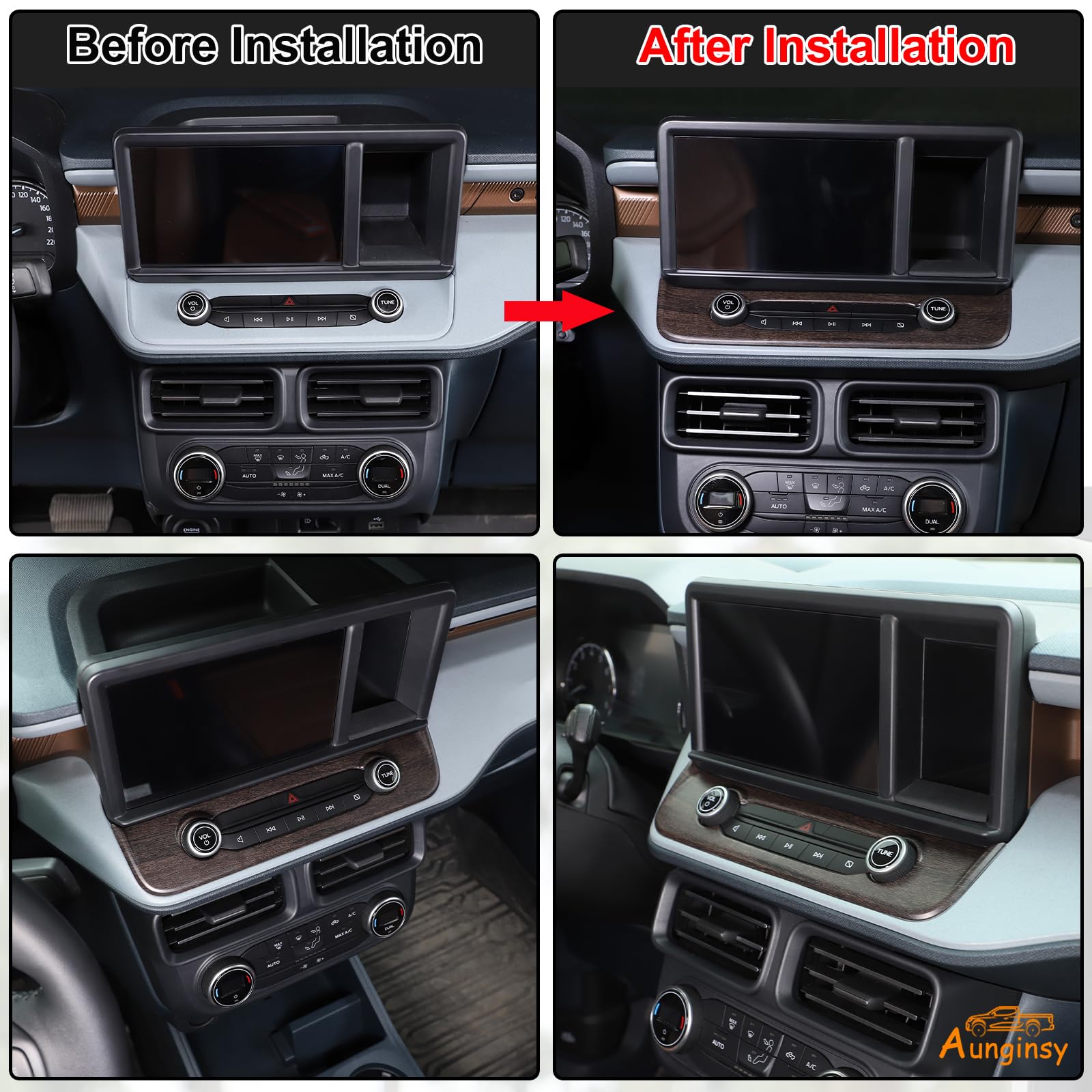 Car Central Navigation Adjustment Button Panel Cover Trim Compatible With Ford Maverick 2022-2024 Center Console Air Conditioner Switch Radio Multimedia Control Knob Button Frame Sticker Accessories