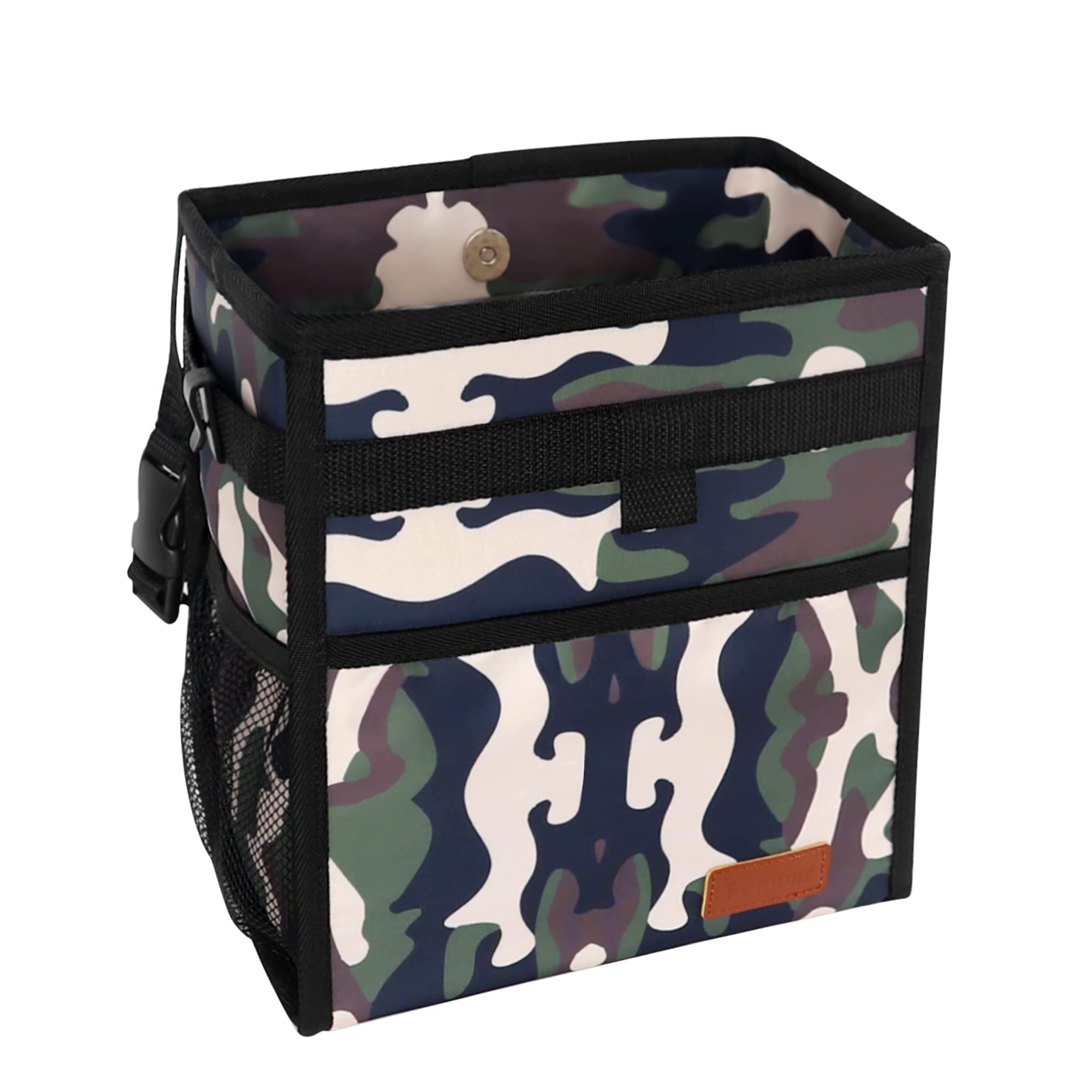 Car Trash Can Leak Proof Car Garbage Can with Storage Pockets Hanging Waterproof Car Trash Bin Multipurpose SUV Trashcan for Car