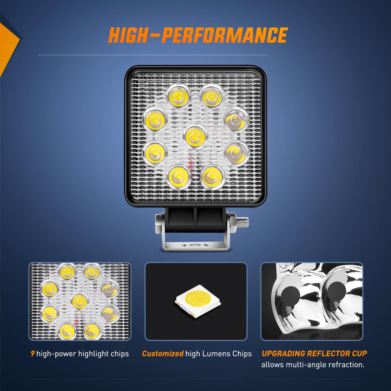 Nilight 2Pcs 27W Spot Led Off Road Lights Super Bright Driving Fog Light Boat Lights Driving Lights Led Work Light S For Truck A