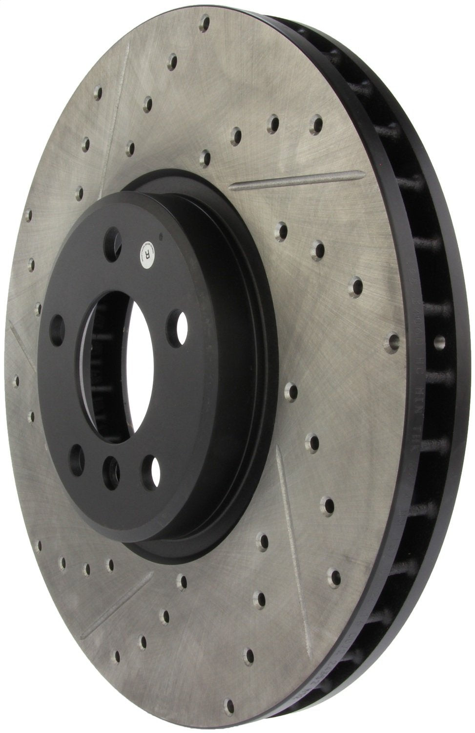 StopTech 127.34060R Sport Drilled/Slotted Brake Rotor (Front Right), 1 Pack