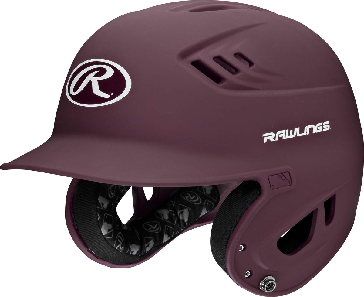 Rawlings R16 Velo Senior Batting Helmet, Matte Maroon