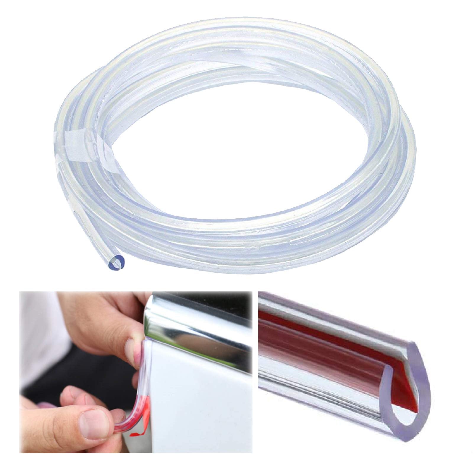 Car Door Edge Guards Clear, 32Ft Rubber Seal Protector U Shape Edge Trim Car Door Edge Protection Fit For Most Car