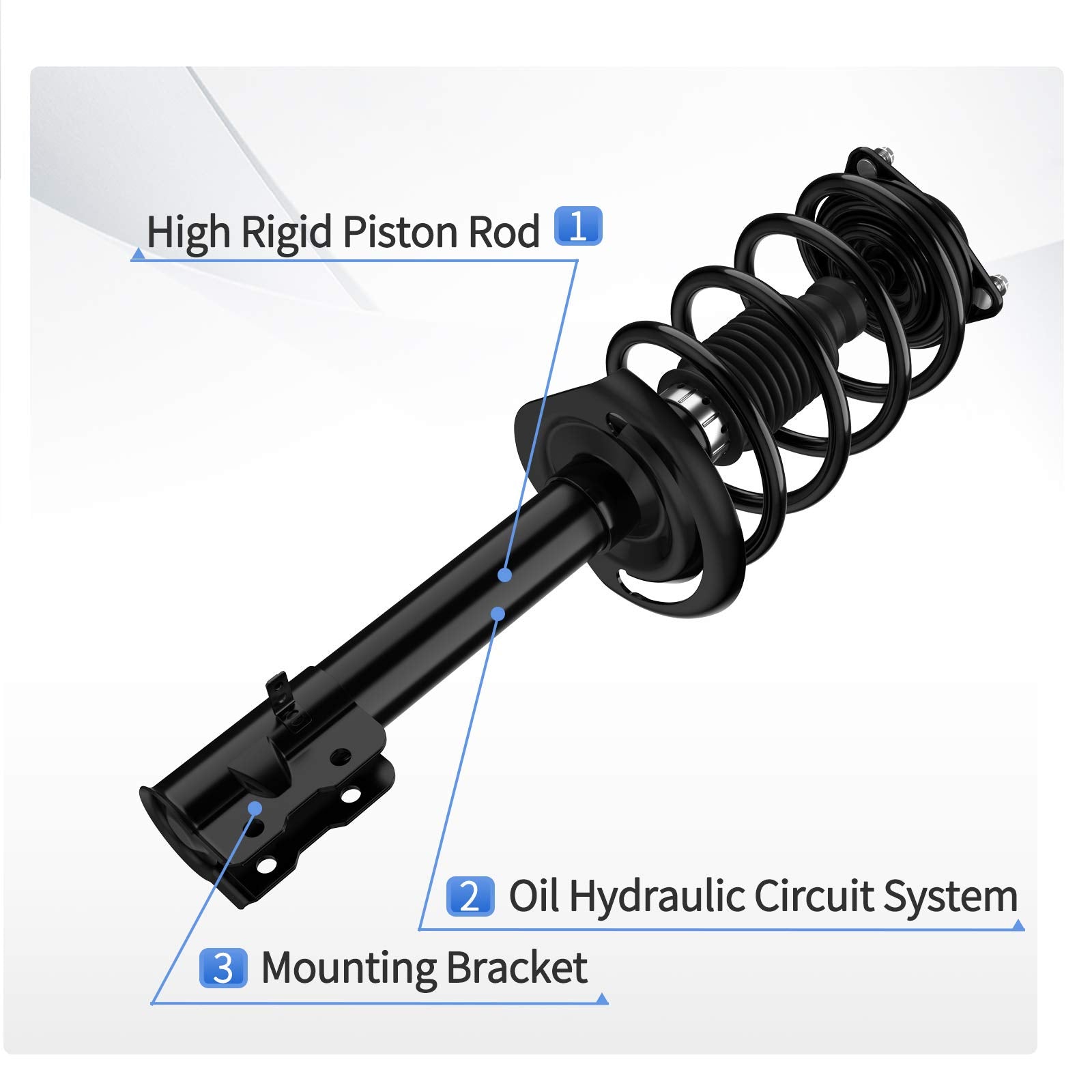 Yitamotor Front Struts Complete Strut Suspension Compatible With 2007-2012 Dodge Caliber, 2007-2014 Jeep Compass, 2007-2014 Jeep