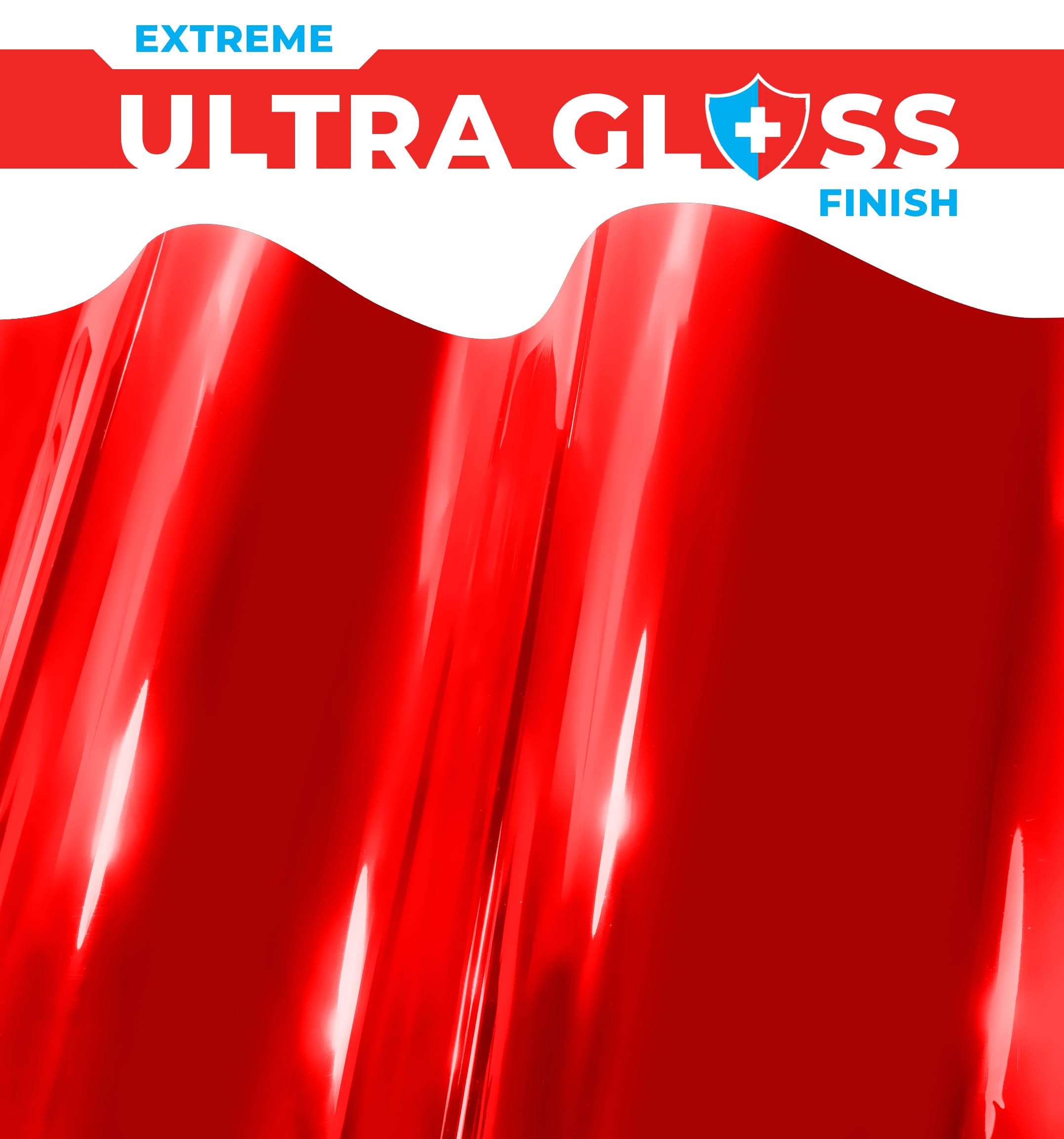 Colorfusion Ppf By Vvivid, Gloss Ultra Red Dry Apply Ppf Vinyl Car Wrap Roll 1.3Ft X 5Ft