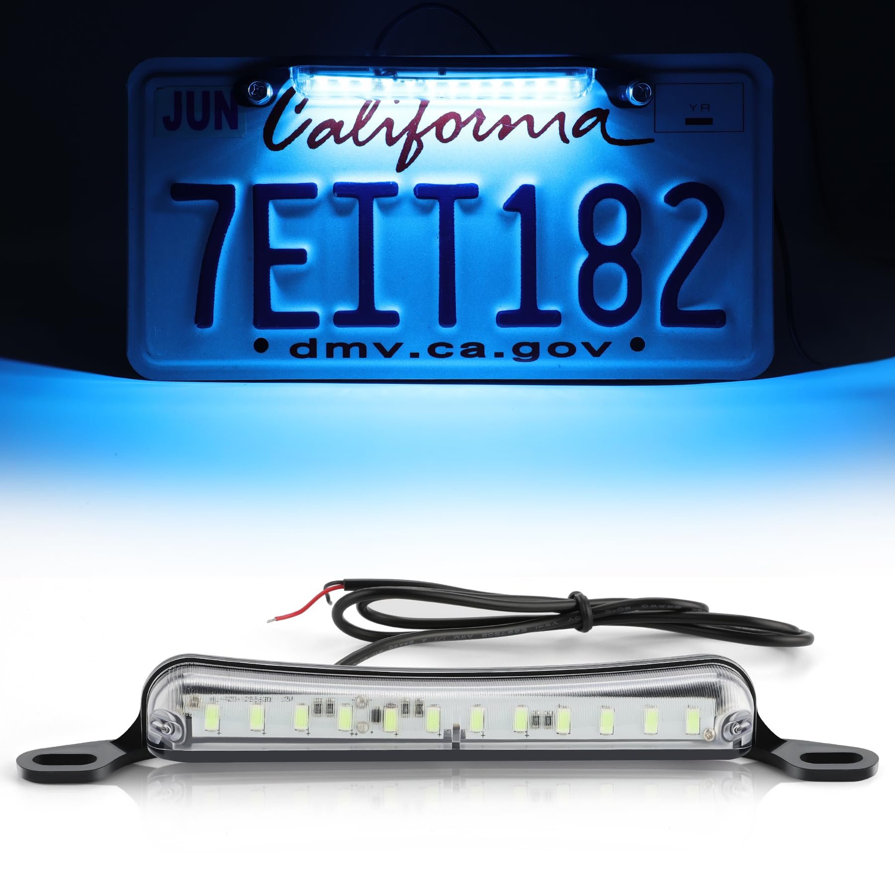 Livtee License Plate Light, Extremely Bright Led License Plate Lights Assembly For Trailer Utv Atv Truck Rv Boat, Ice Blue