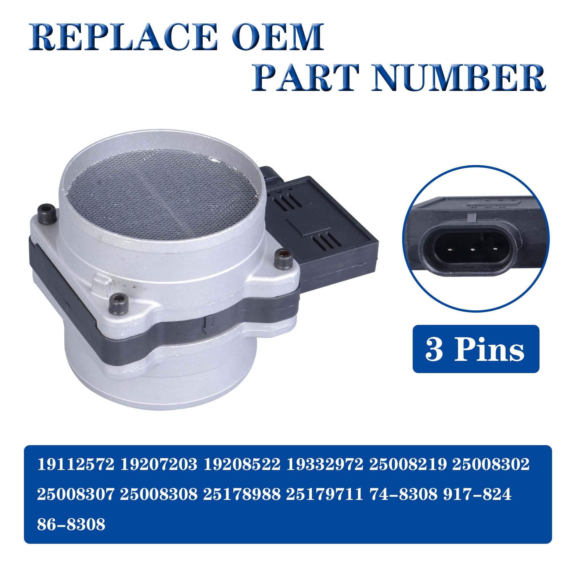 AdvanEX Mass Air Flow Sensor Compatible with 99-00 Cadillac Escalade/94-00 Corvette/96-99 Chevrolet C1500/96-00 Tahoe/96-99 GMC