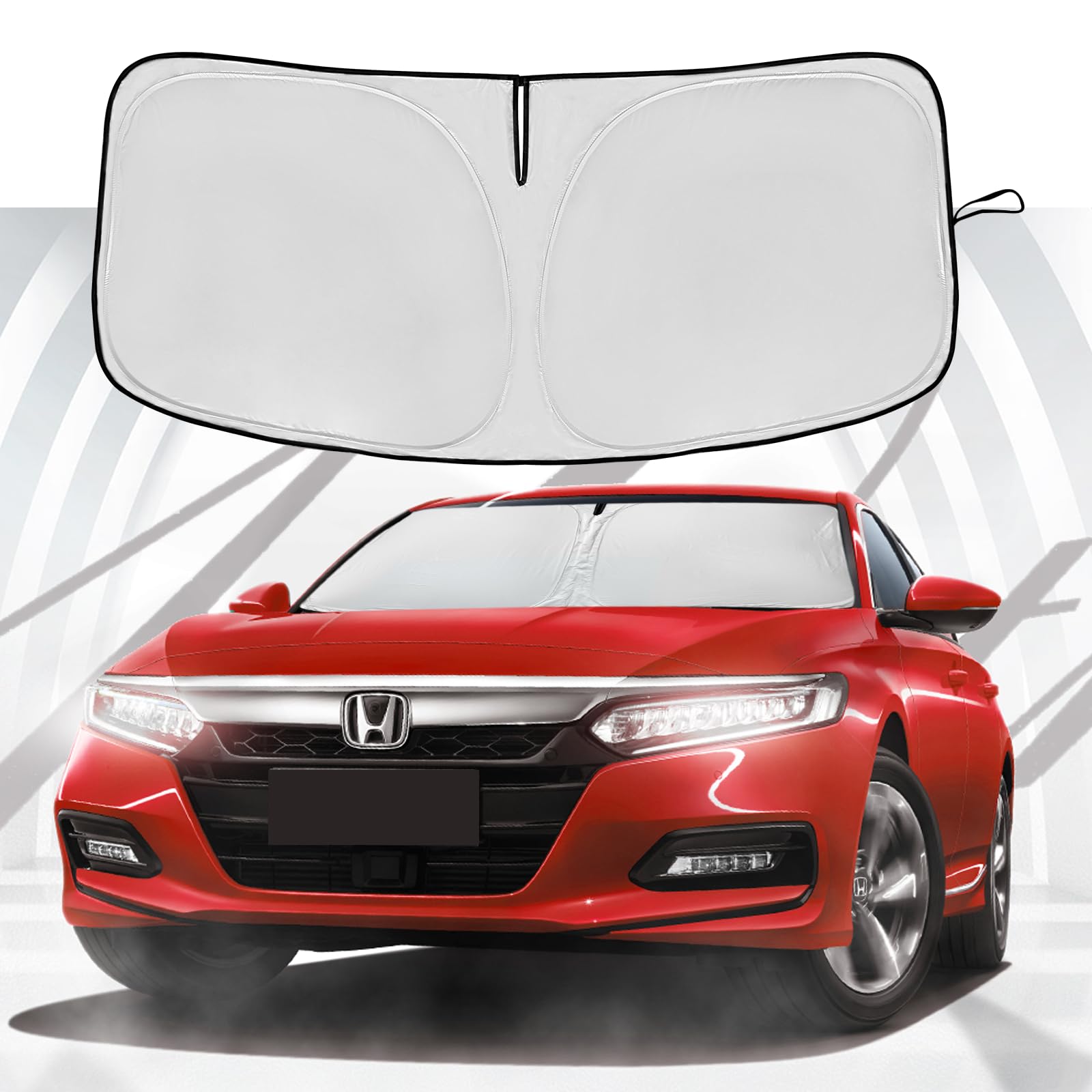 Windshield Sun Shade For Honda Accord 2022 2023 2024 2025 Double Layer 240T Front Window Shade Custom Fit Sun Visor Foldable Sha