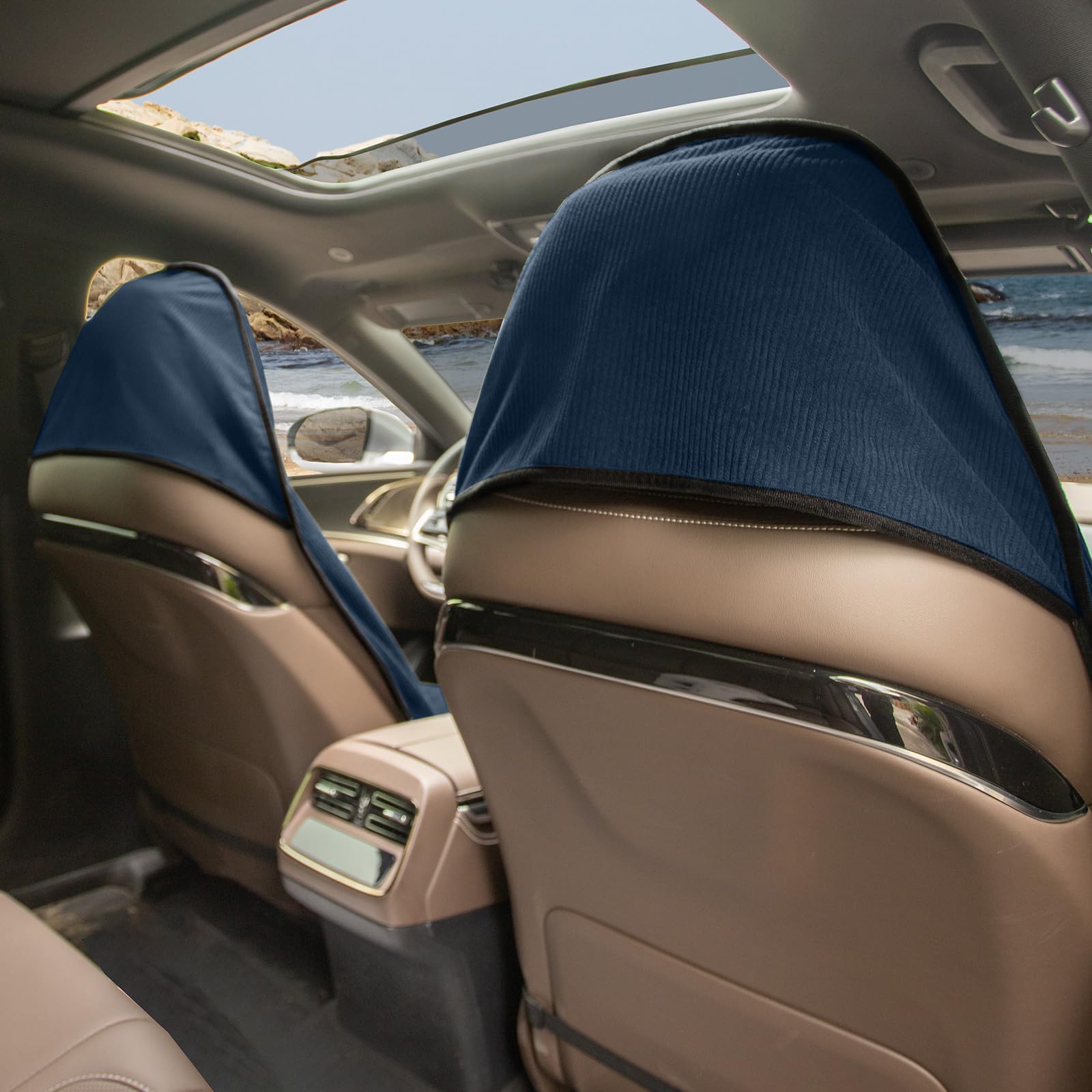 Universal Automotive Waterproof Seat Cover For Cars - Blue Car Seats Protector Set Fit For Vechicles Honda Tesla Ford Toyota - S