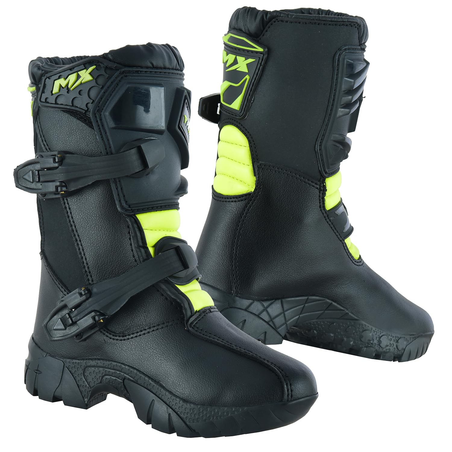 PROFIRST Motorcycle kids boots Motorbike Waterproof shoes Motorcross Dirt Bike Riding Biker Boots for kids (Green, US Footwear S