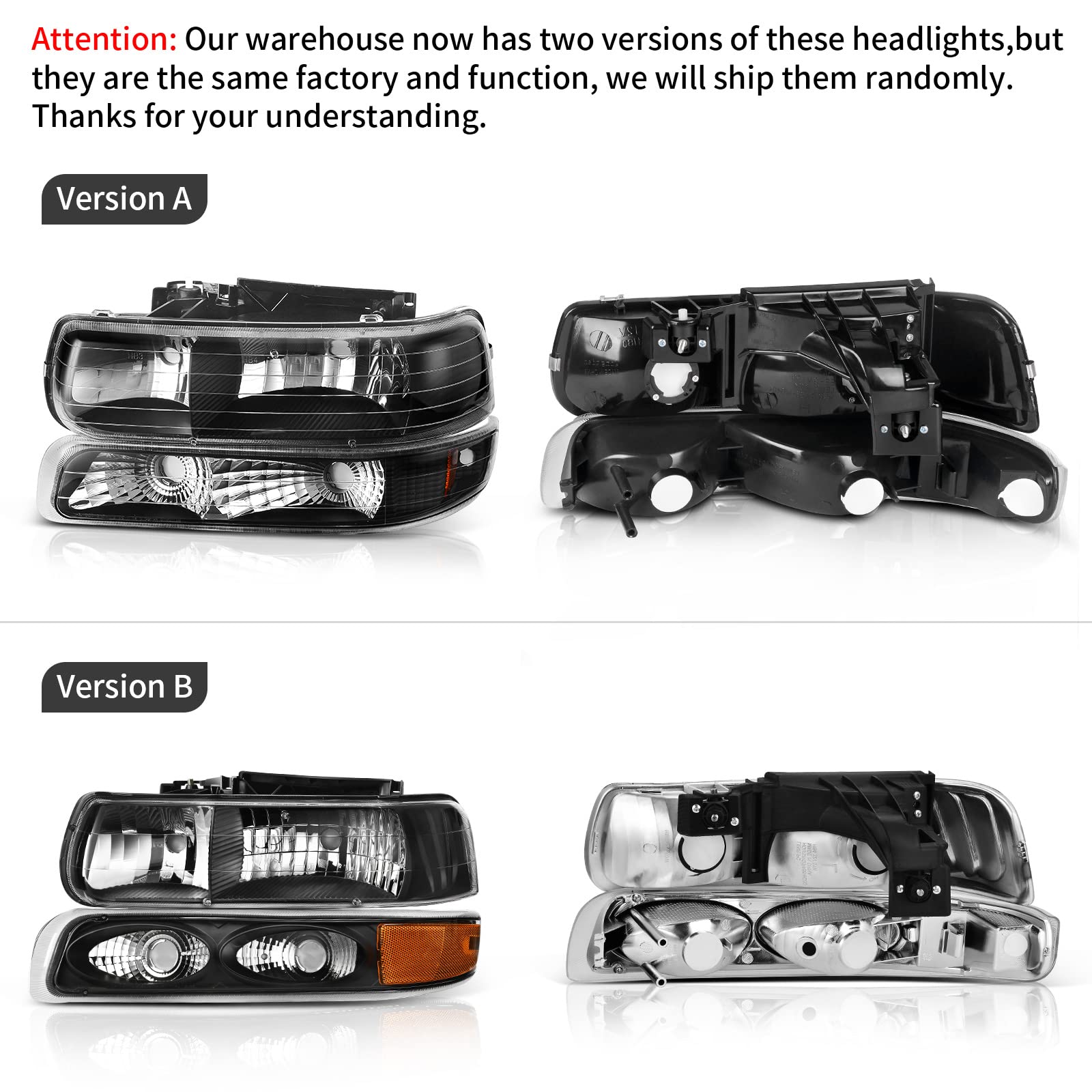 Dwvo Headlight Assembly And Taillights Compatible With 1999 2000 2001 2002 Chevy Silverado 1500 2500/01-02 Chevy Silverado 1500Hd 2500Hd 3500 (Do Not Fit Barn Door Or Stepside Models)