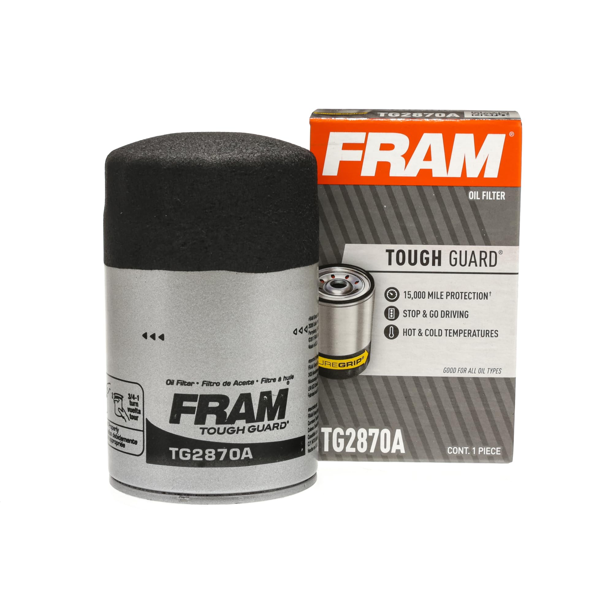 Fram Tough Guard Replacement Oil Filter Tg2870A, Designed For Interval Full-Flow Changes Lasting Up To 15K Miles