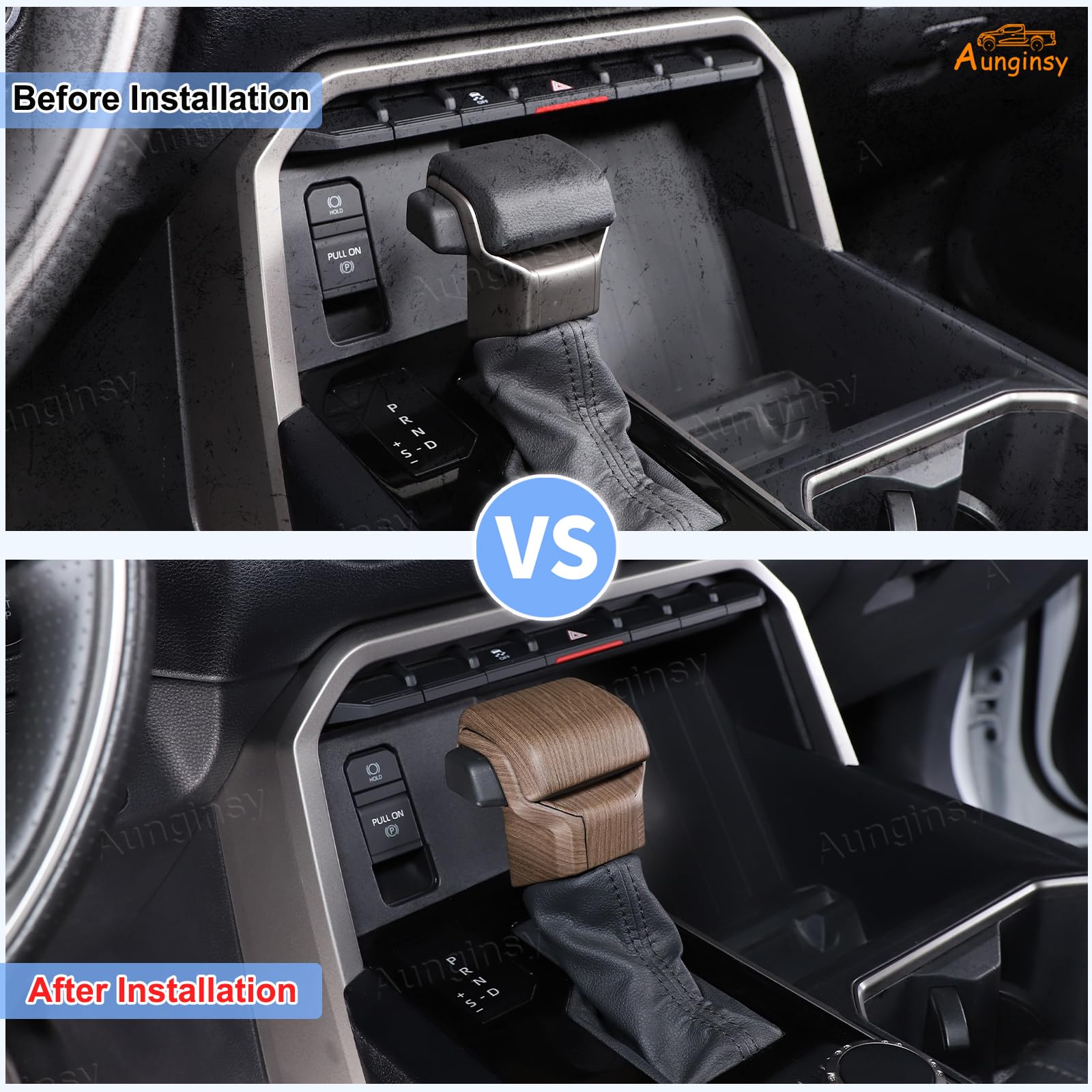 Aunginsy Gear Shifter Head Trim Cover Kit Compatible With Toyota Tundra/Sequoia 2022-2025 Tacoma 2024+ Center Console Gear Shift