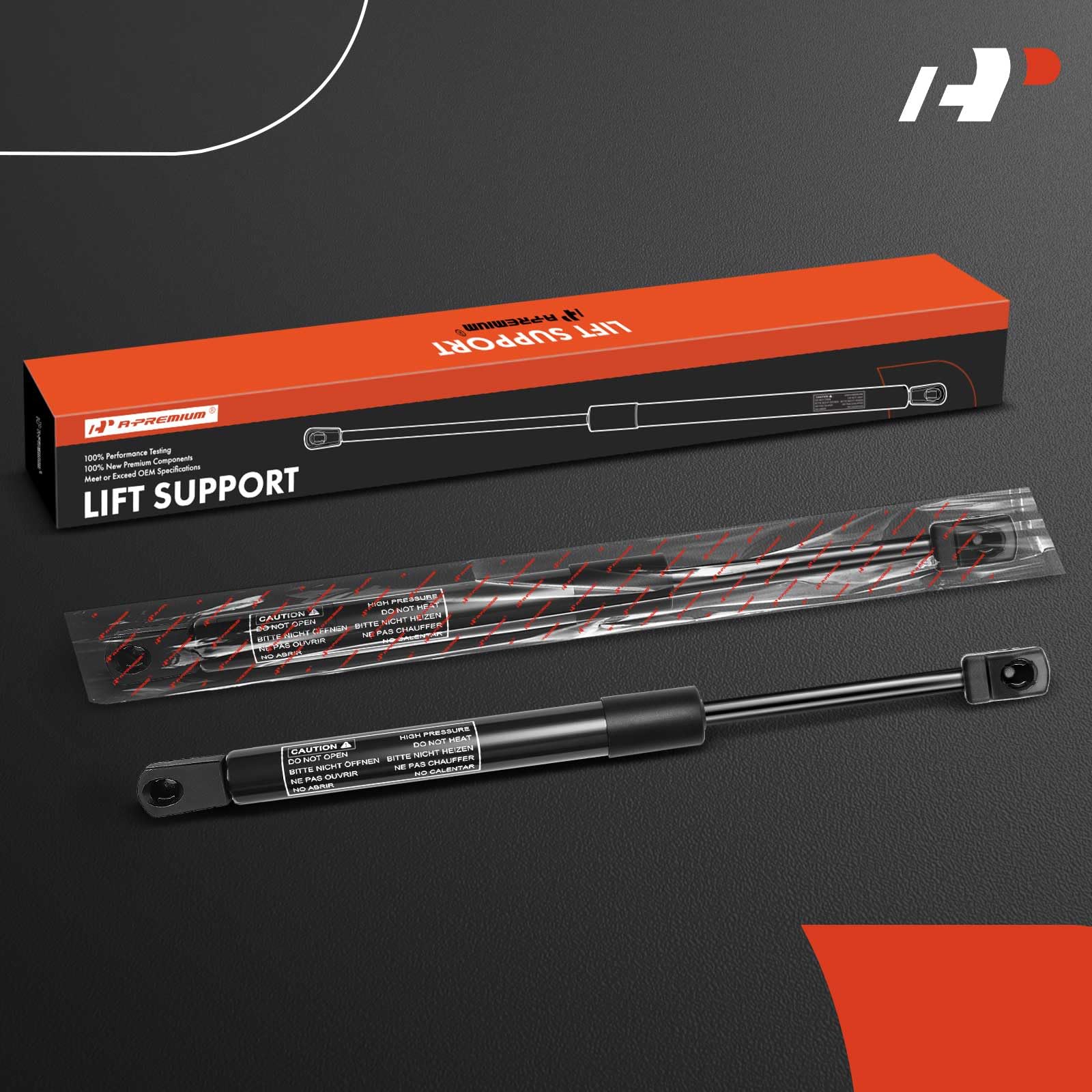 A-Premium Front Hood Lift Supports Shock Struts Compatible With Ford Models - F-150 1995-2004, F-250 1995-1999, Expedition 1997-