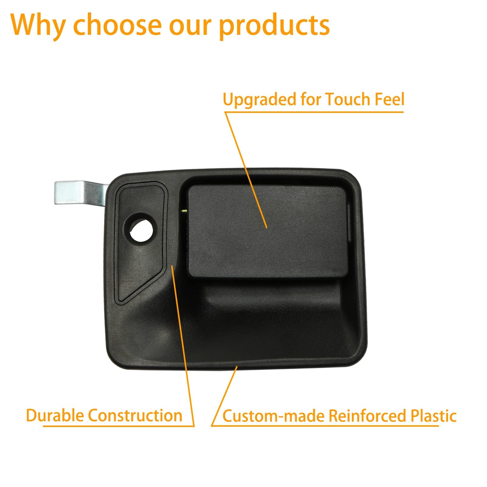 Exterior Door Handle, Compatible With 1999-2016 Ford F-250 F-350 F-450 F-550 Super Duty, Front Outside Right Passenger Side With