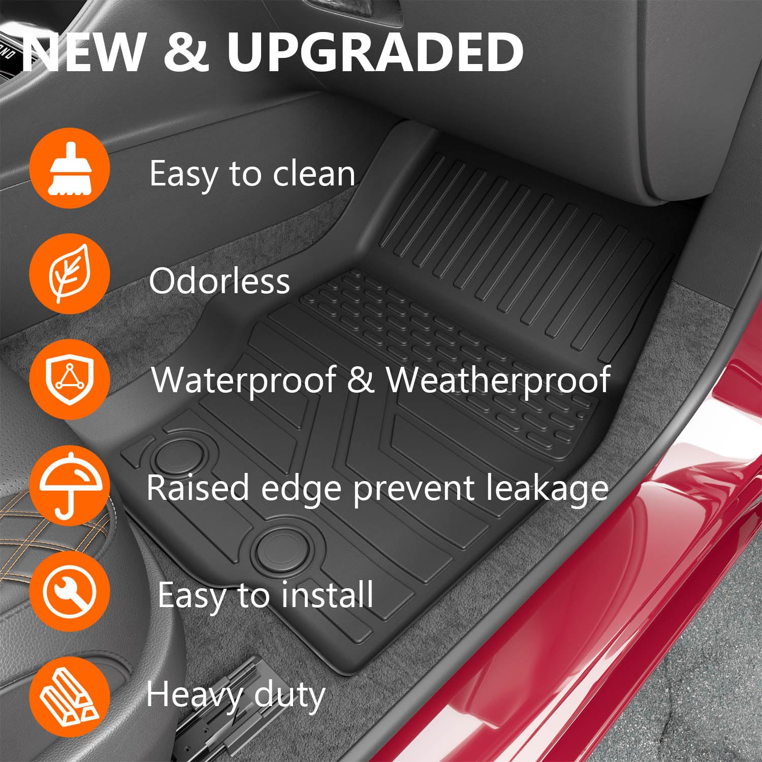 powoq Floor Mat Compatible with 2021-2025 Jeep Grand Cherokee L Cargo Mat Backrest Mat Replacement for 7Seat Grand Cherokee L Ac