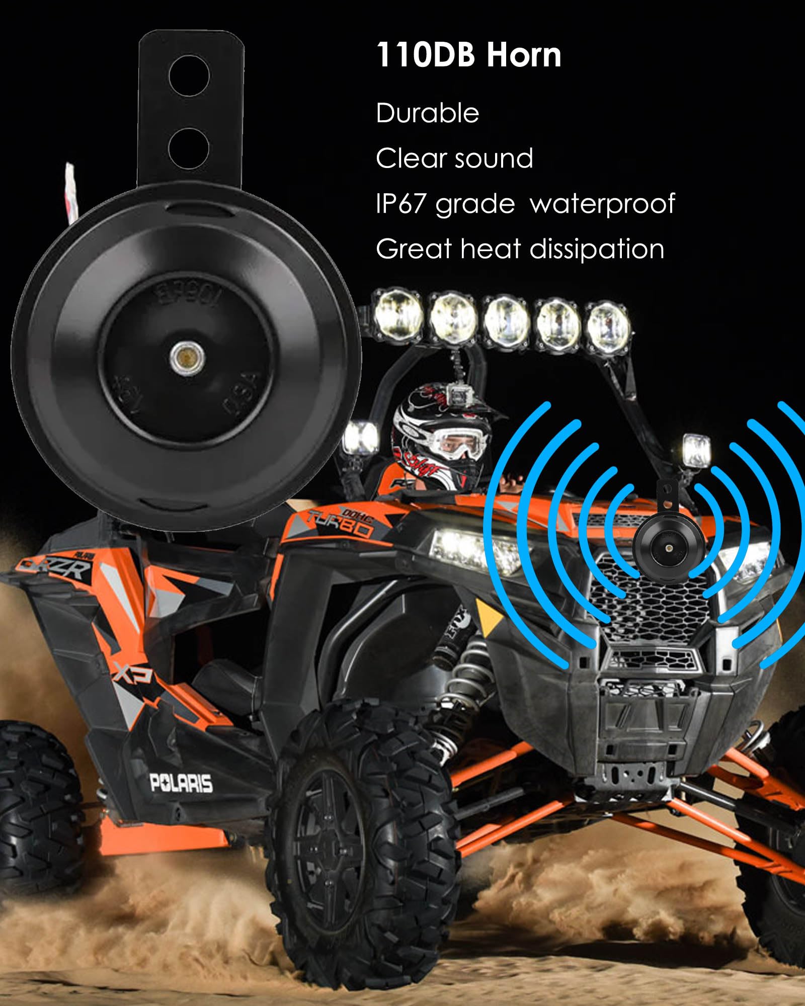 Universal ATV UTV SXS Turn Signal Set, Street Legal Kit with 110DB Horn Reverse Light Rocker Switch Flasher Relay Fuse Wire Fits