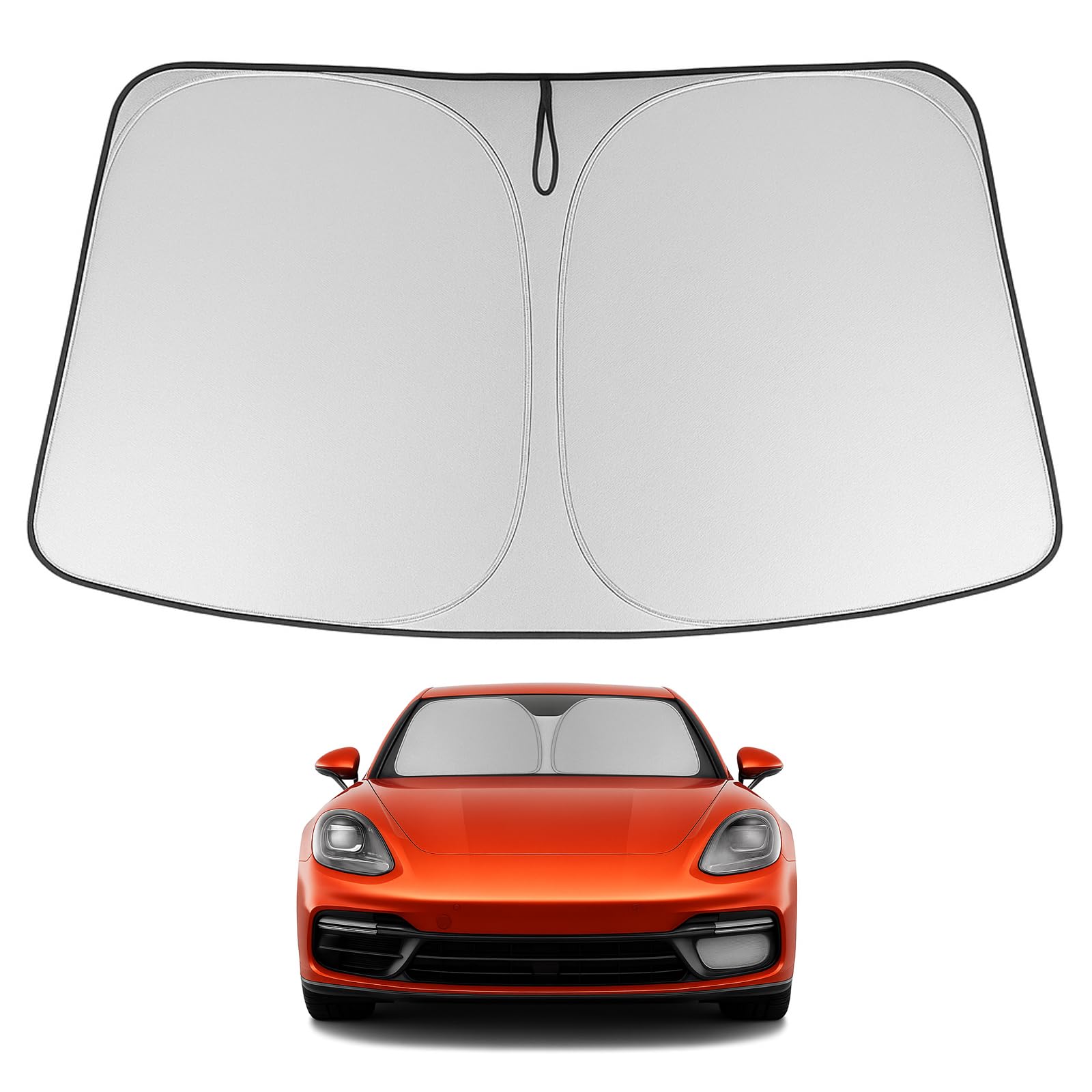 Proadsy 2025 Upgrade Windshield Sun Shade Custom Fit 2017-2023 2024 2025 Porsche Panamera Foldable Front Sunshade Protector Sun