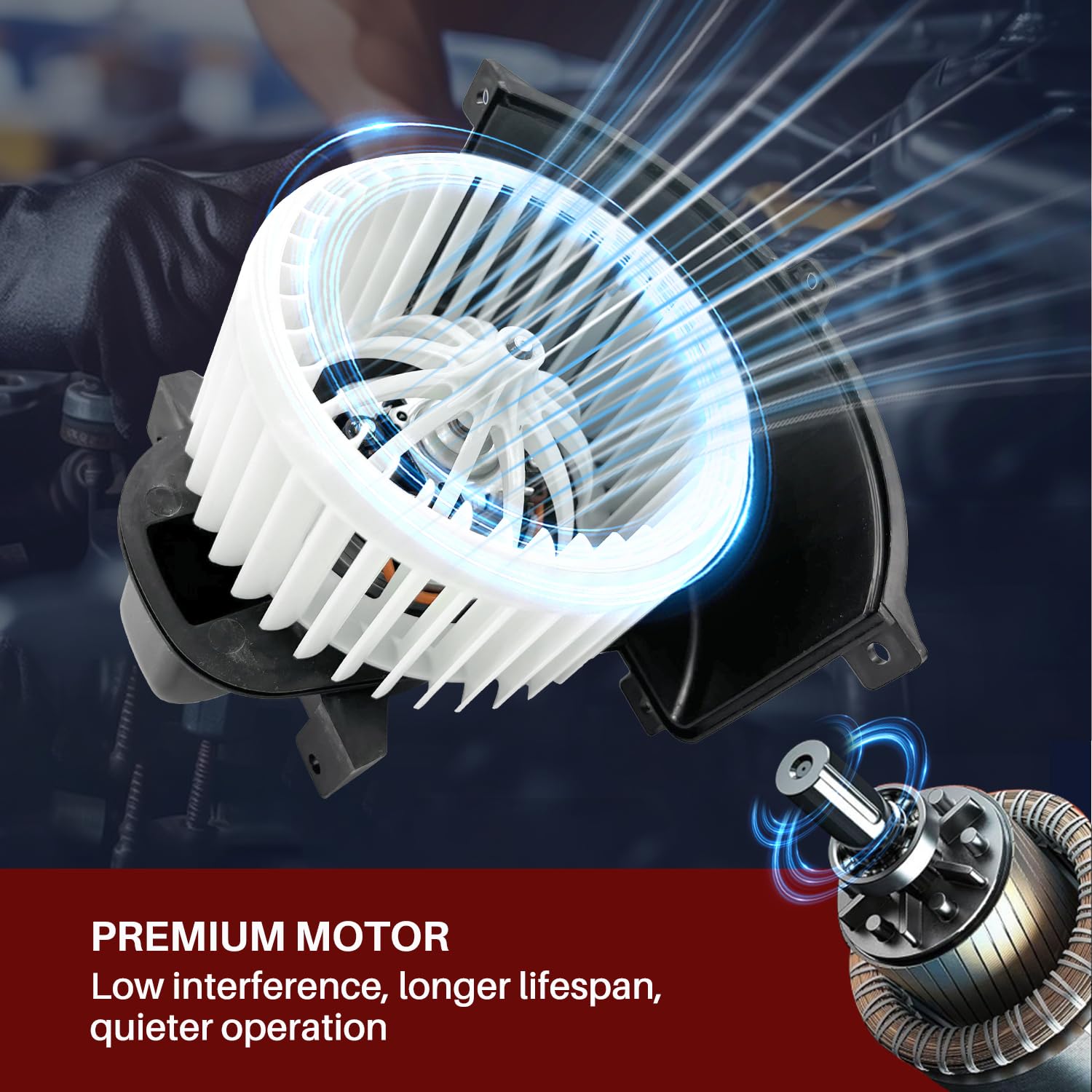 Aspligo 700262 Ac Heater Blower Motor Fan Assembly Fit For Audi Q7 2007-2015 ,For Volkswagen Touareg 2004-2010 4L1820021B, 7L082