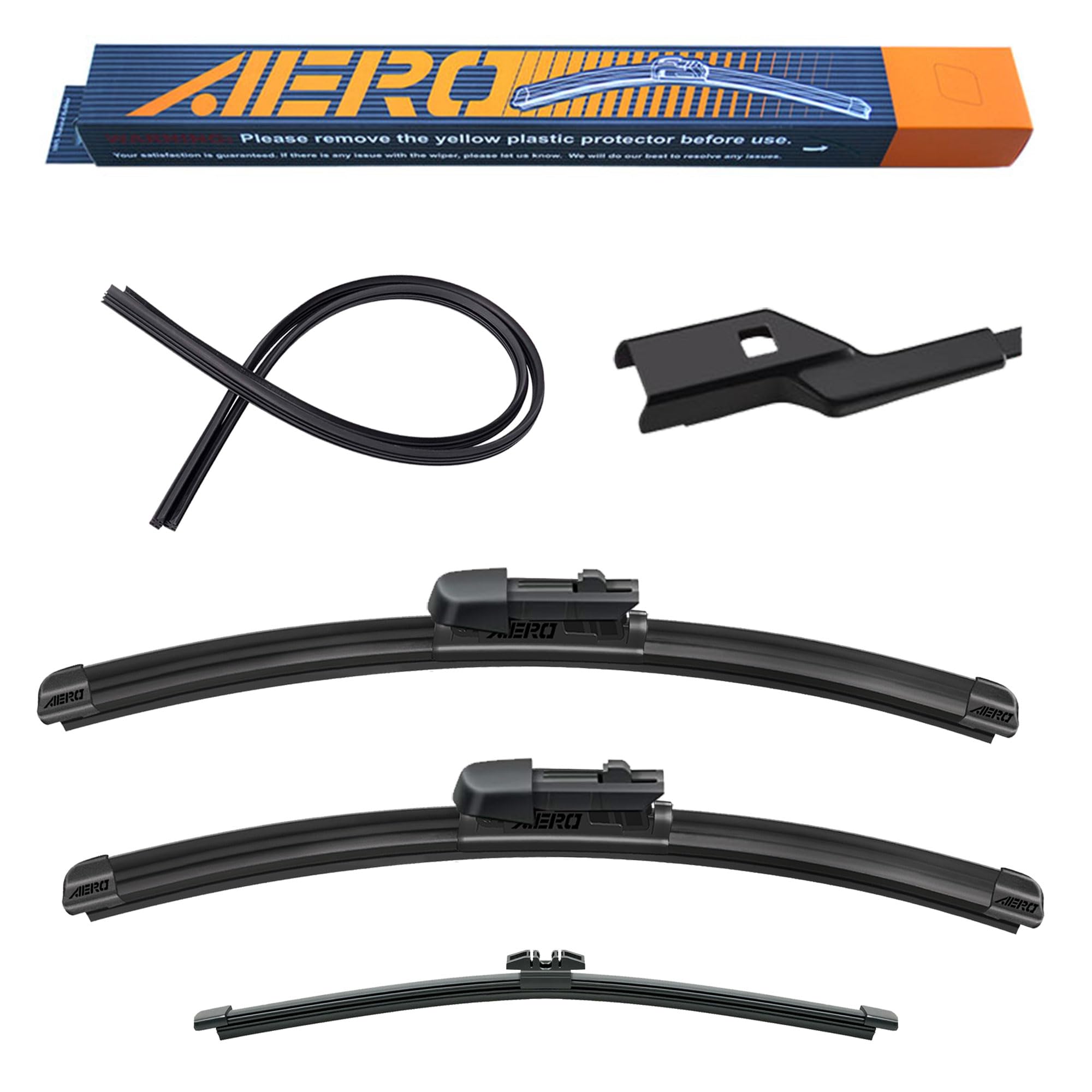 Aero Wipers Oem Replacement For Ford Mustang Mach-E 2024 2023 2022 2021, 24''+20'' Front 15'' Rear, Premium All-Season Windshiel