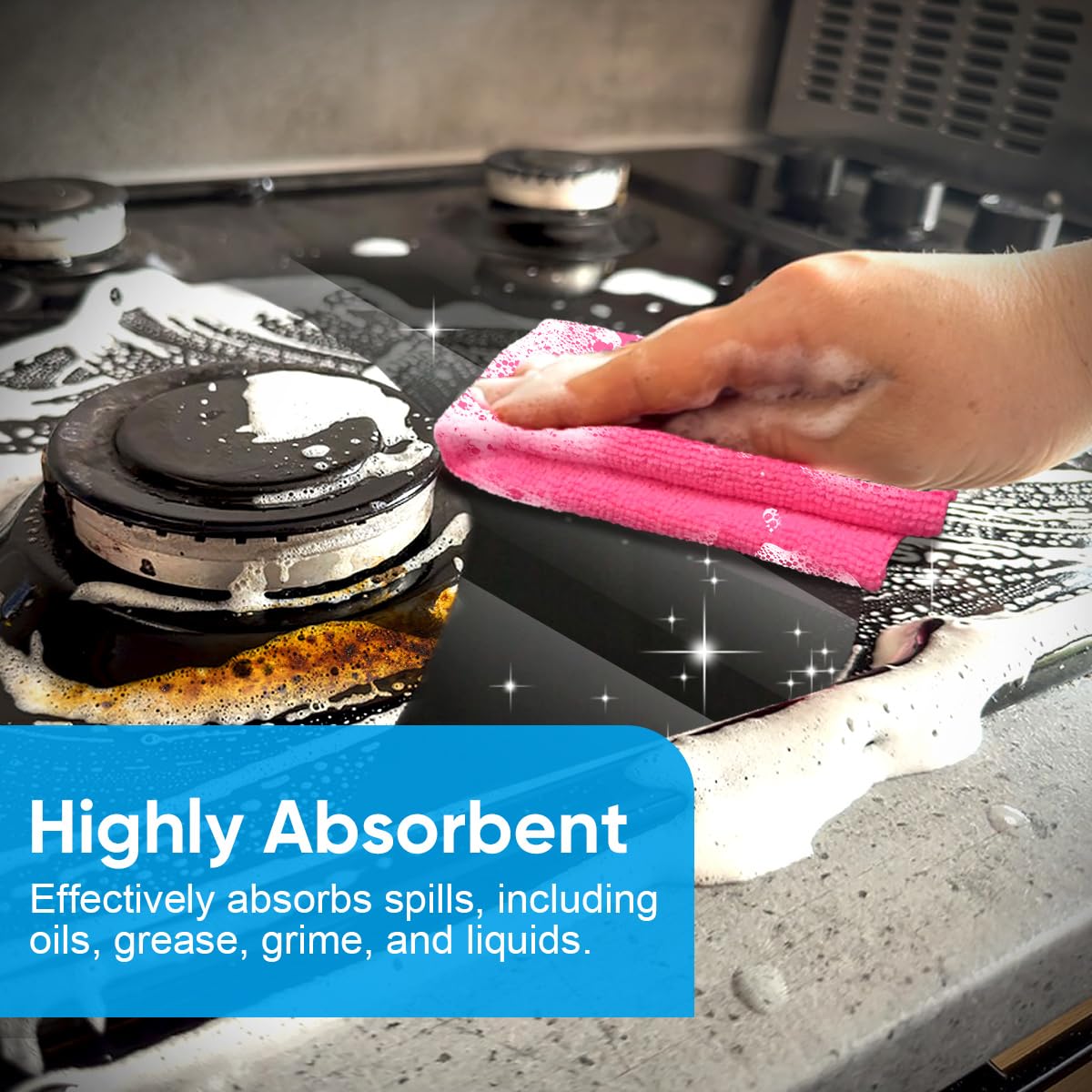 Unimade Microfiber Cleaning Cloth, 150Pk Reusable Shop Rags Bulk Microfiber Cleansing Cloth Lint Free Cleaning-Towel For Car Kit