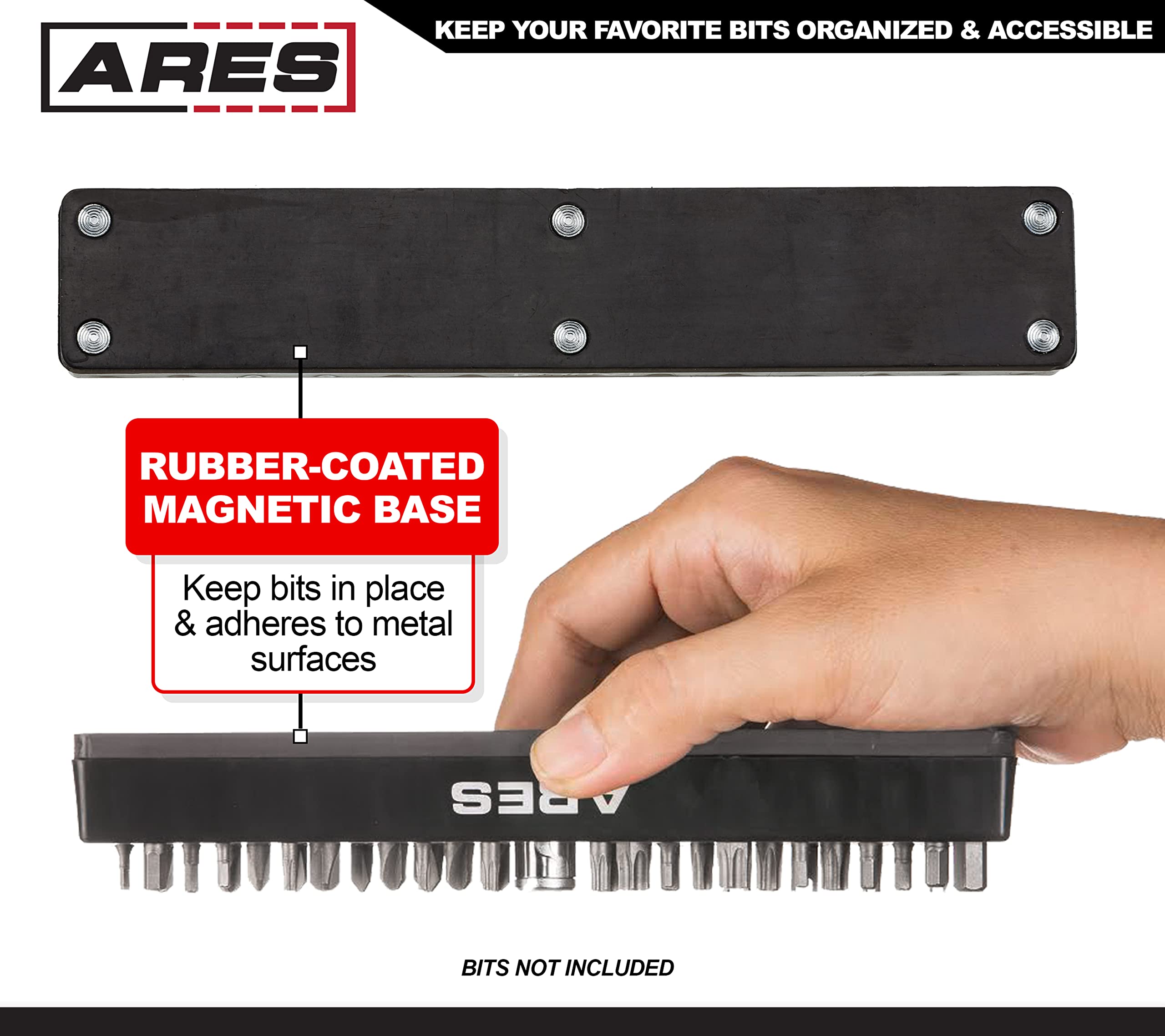 Ares 70080-37 Hole Hex Bit Organizer With Strong Magnetic Base - Keep Your Favorite Specialty, Drill, Tamper & Quick Change Bits