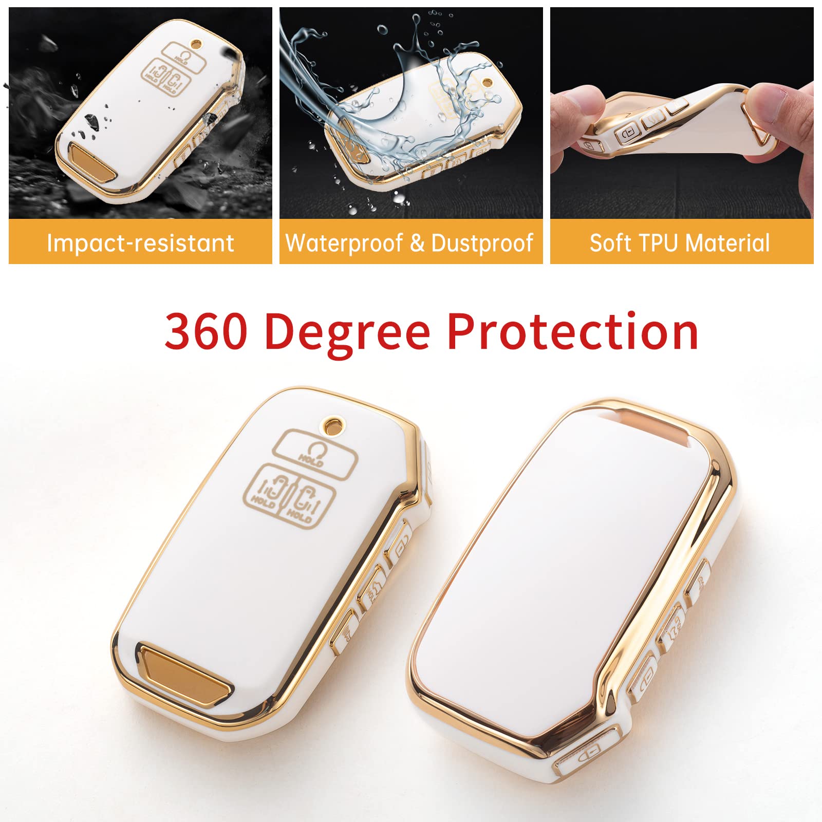 Gematay For Kia Key Fob Cover, Key Case Shell Compatible With 2021 2022 Kia Carnival 6/7 Buttons Ka4 Ex Sx Lx Fiesta 2023 Remote