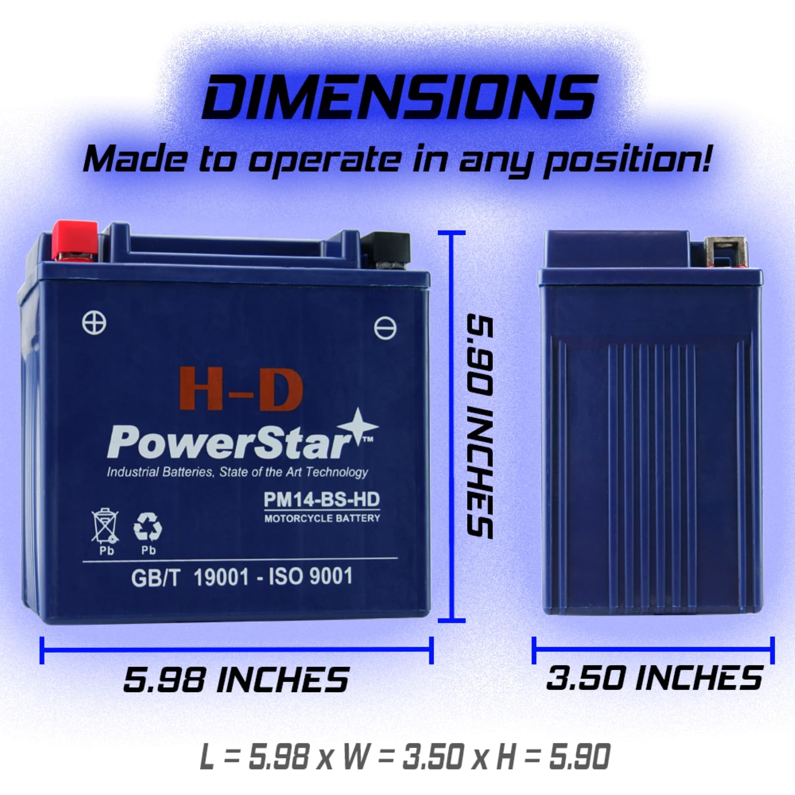 Powerstar Powersport Battery Replacement For Honda 350 Trx350 Rancher 2000-2006