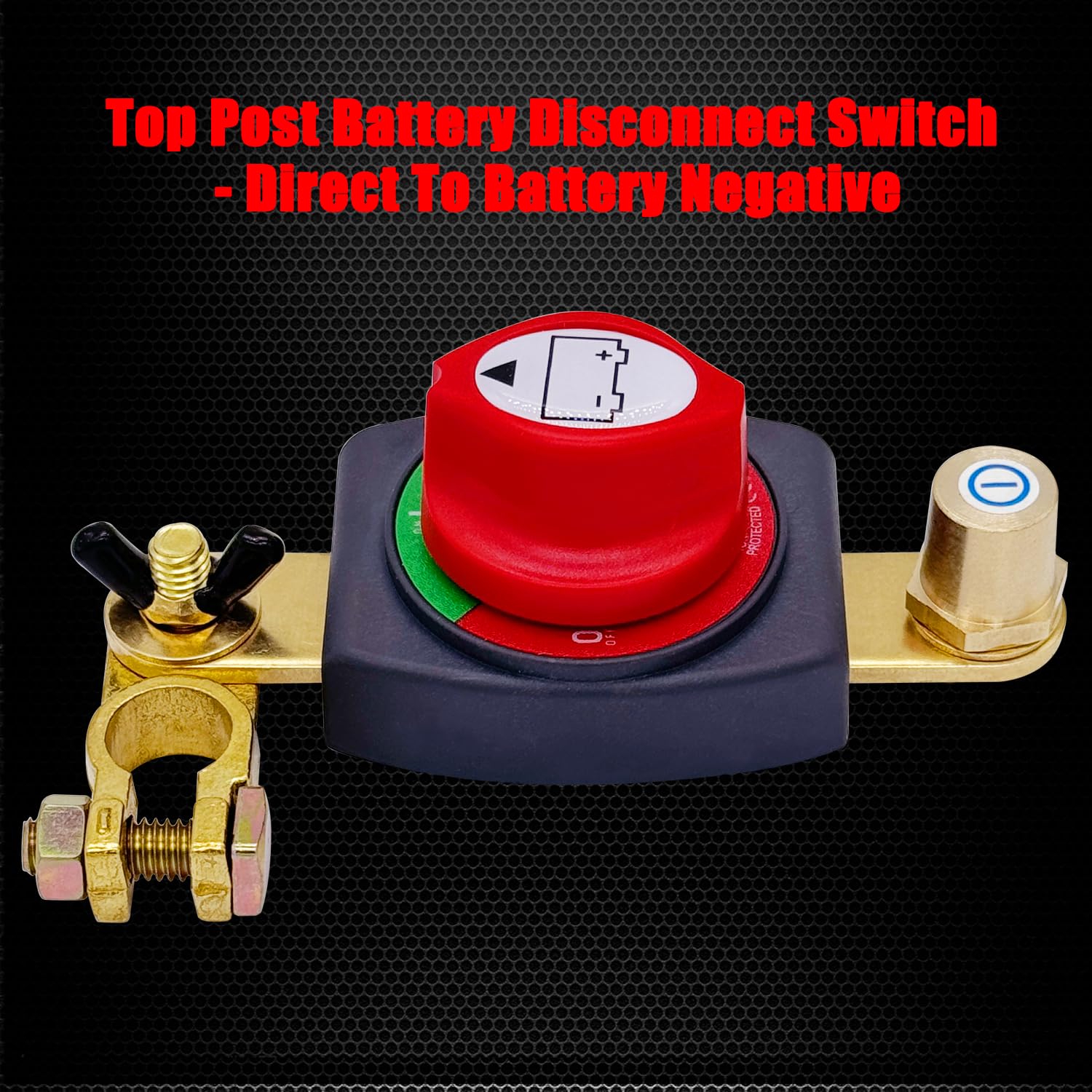 Ampper Top Post Battery Disconnect Switch, 12-48 V Battery Power Cut Master Switch Disconnect Isolator W/Negative Terminal For C