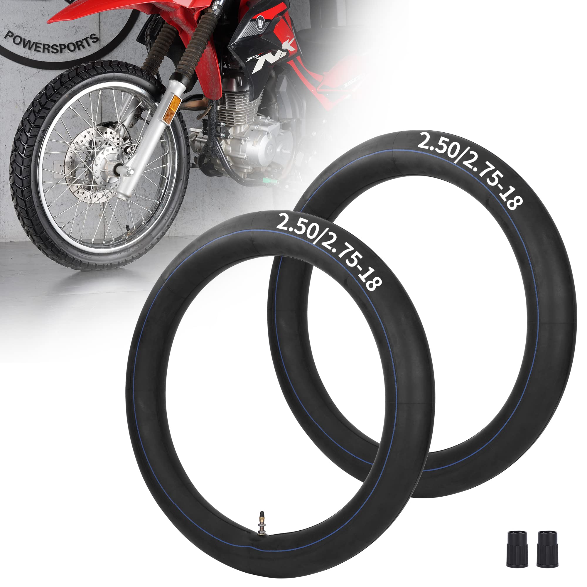 2.50-18 2.75-18 2.50/2.75-18 Inner Tubes with TR4 Straight Valve Stem for 80/90-18 80/100-18 90/90-18 Haojue 150 Motorcycle Off 